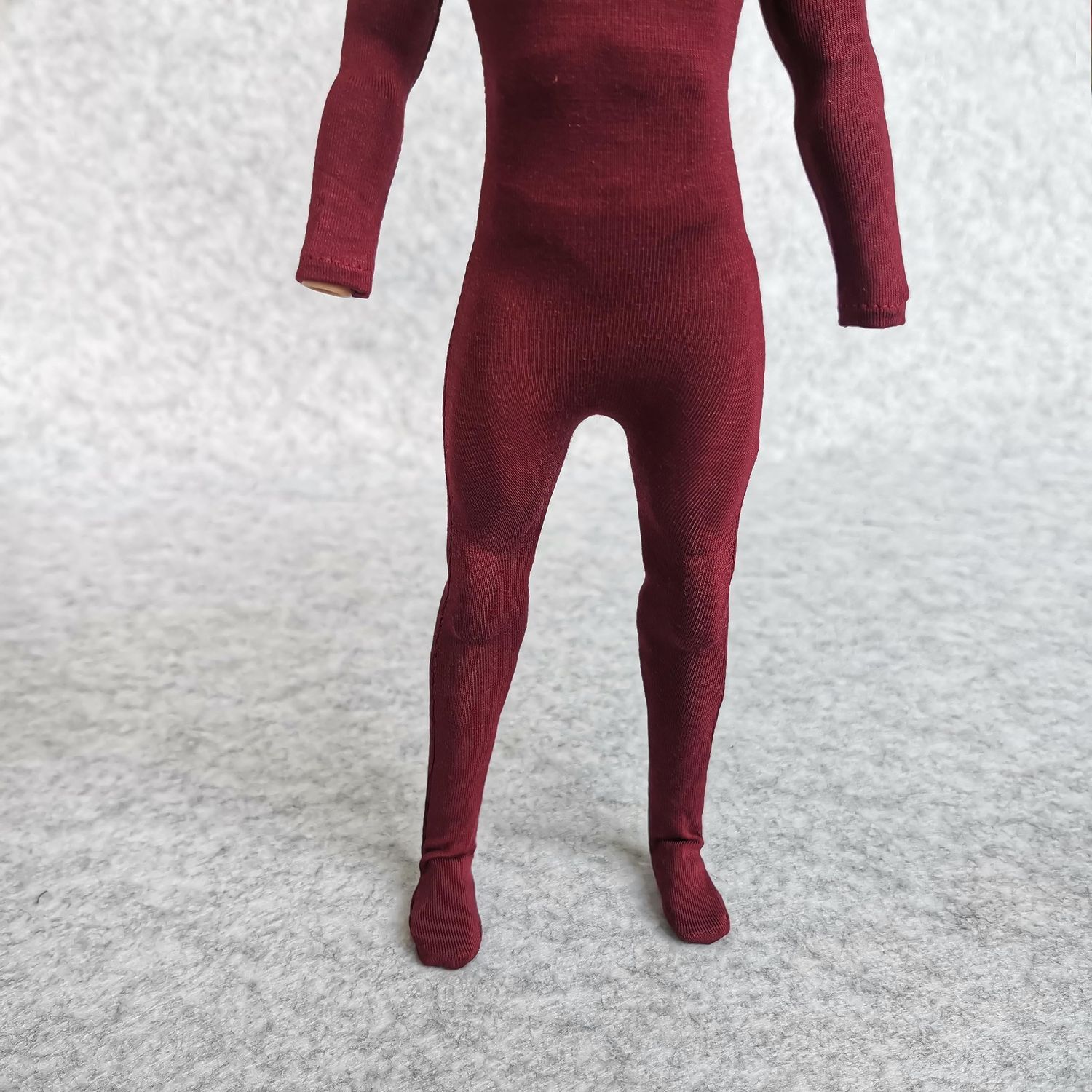 1/6 Scale Male Figure Clothes Long Sleeved Bodysuit Undercoat Jumpsuit Cloth for 12'' Action Figure Doll Clothes (Red)
