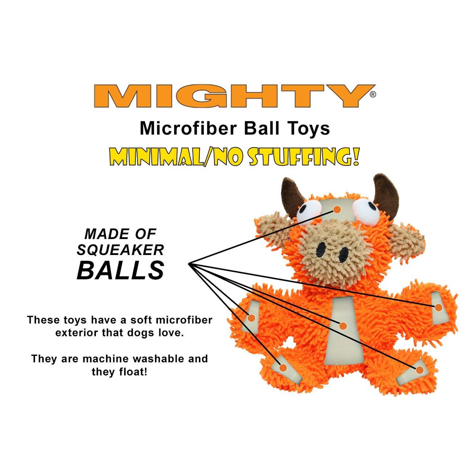 MIGHTY- Microfiber Ball- Medium- Turtle – Made with Squeaker Balls and Minimal Stuffing. Strong & Tough. Interactive Play. Dog Toy Machine Washable & It Floats