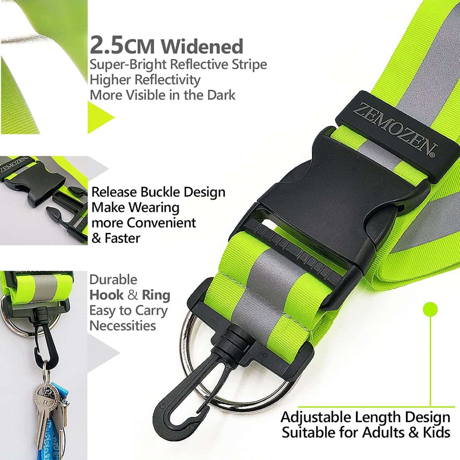 High Visibility Reflective Sash for Walking at Night -Perfect Substitution Reflective Vest Reflective Jacket, Running Gear for Men Women Kids, Night Walking Safety Gear Reflective Belt for Dog Walking