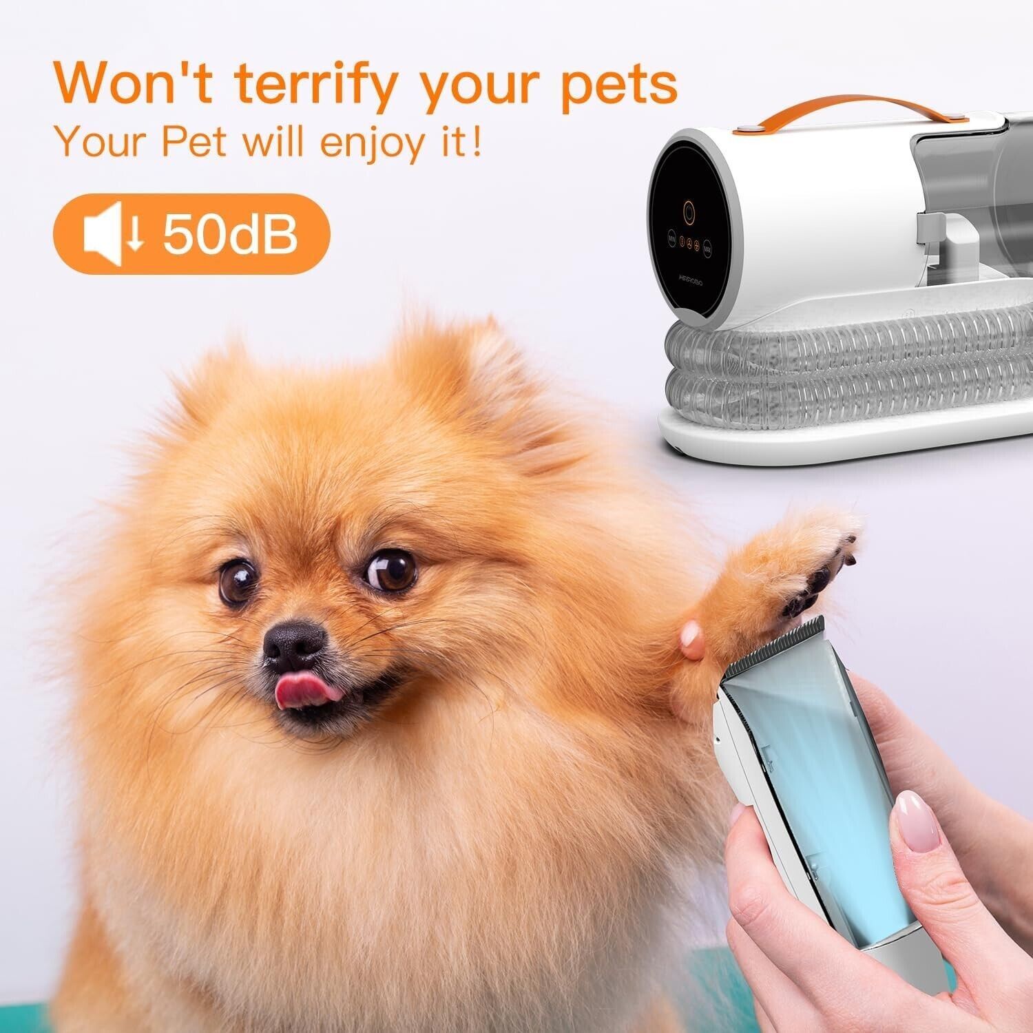12000Pa Dog & Cat Pet Grooming Kit & Vacuum 2L Large Capacity + 5 Clipper Tools
