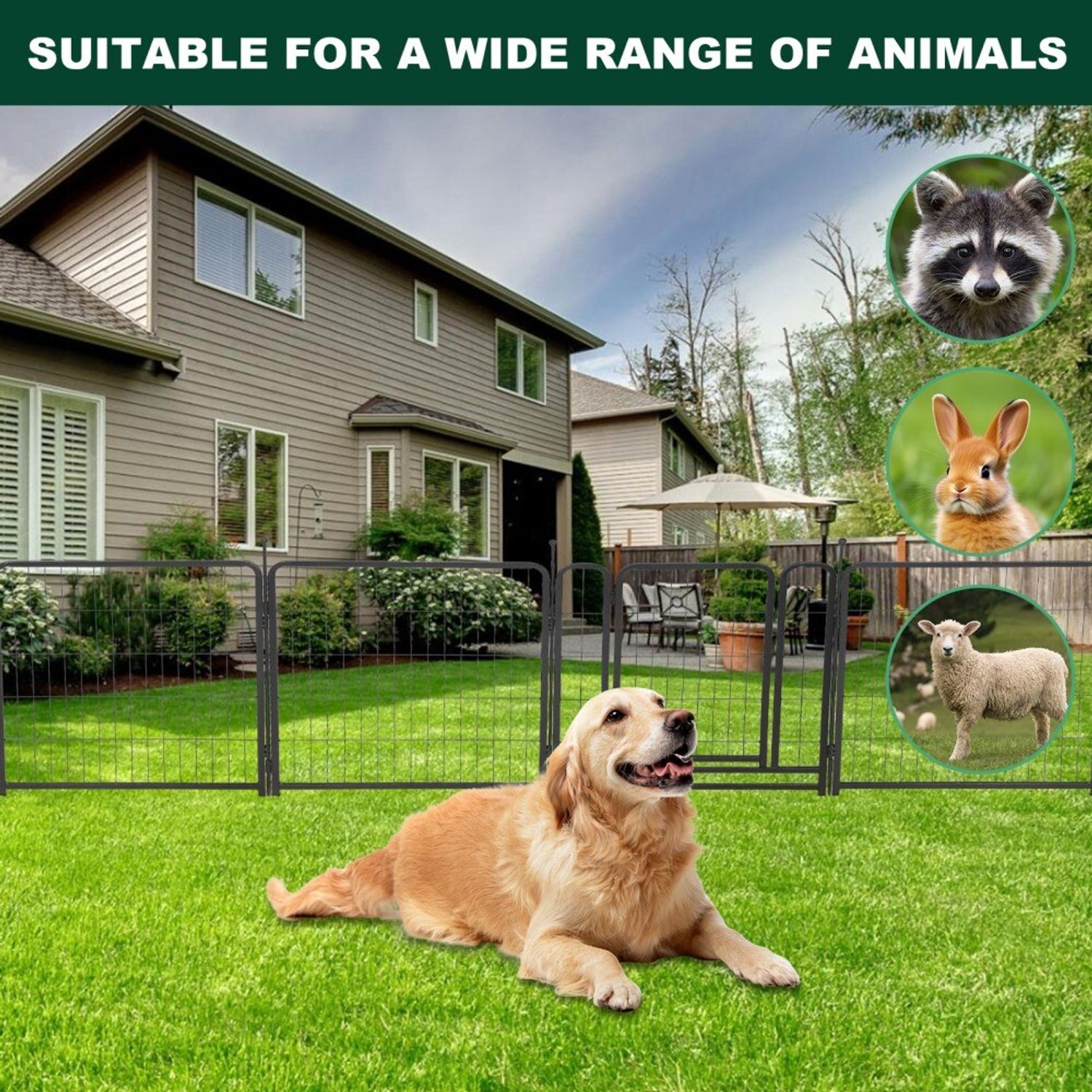 16 Panels Dog Playpen for Outdoor,yard,camping,24"Height Dog Fence with 2 Doors