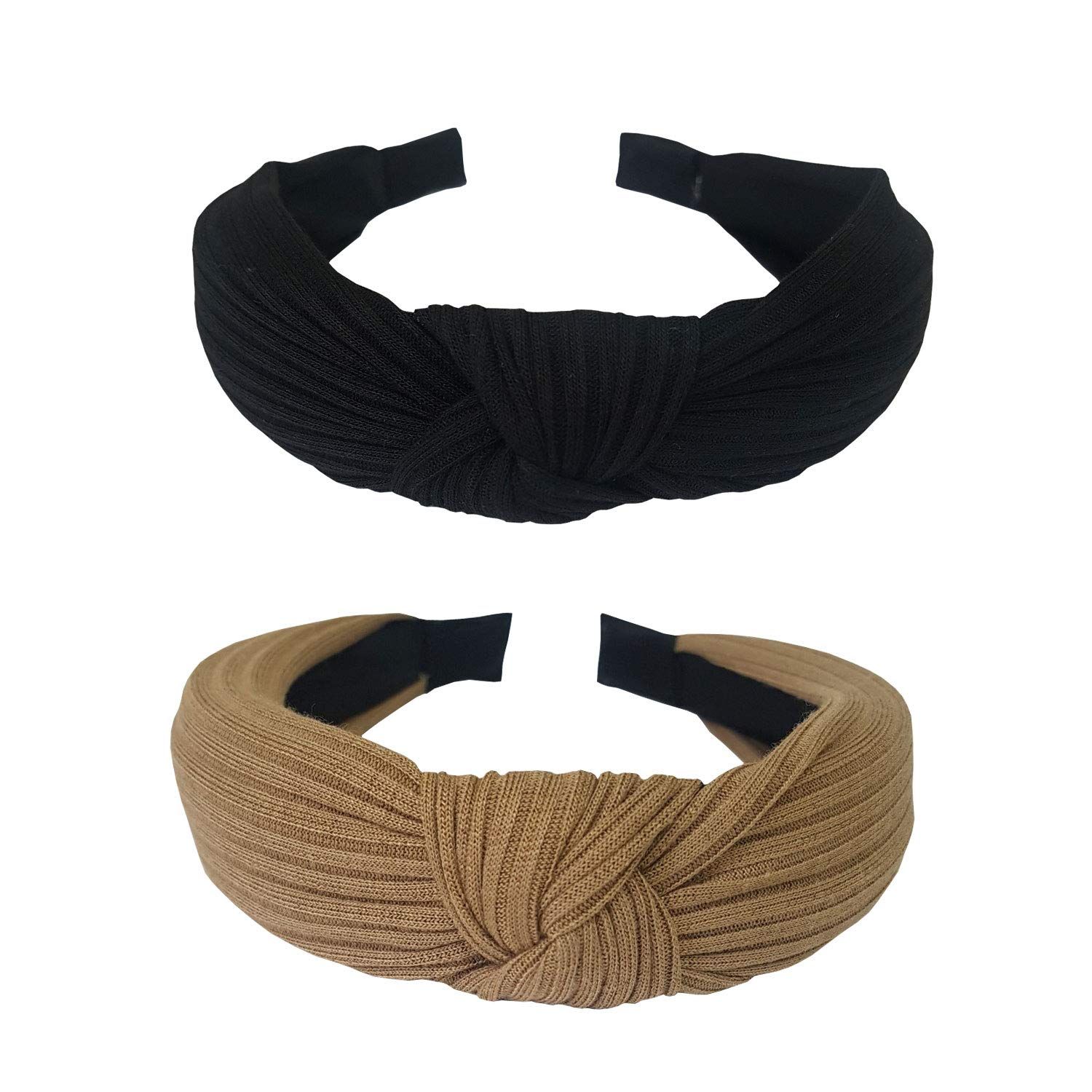 GETACOTA 12 Pack Women's Knot Turban Headbands Boho Head Bands Twisted Criss Cross Head Warps Hair Band Elastic Plain Hair Accessories for Women Girls (mul_319)