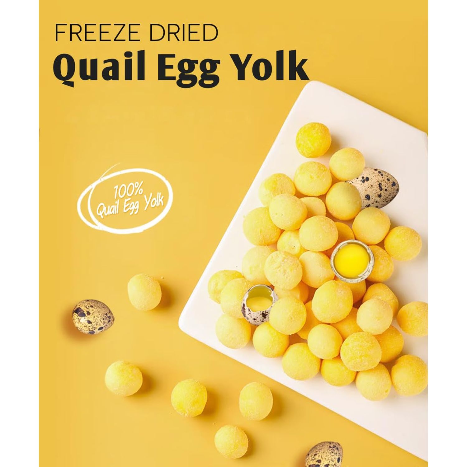 BNYEE Freeze Dried Quail Egg Yolk for Cat and Dog Treats - Wholesome & Delicious Snacks for Training (7OZ)