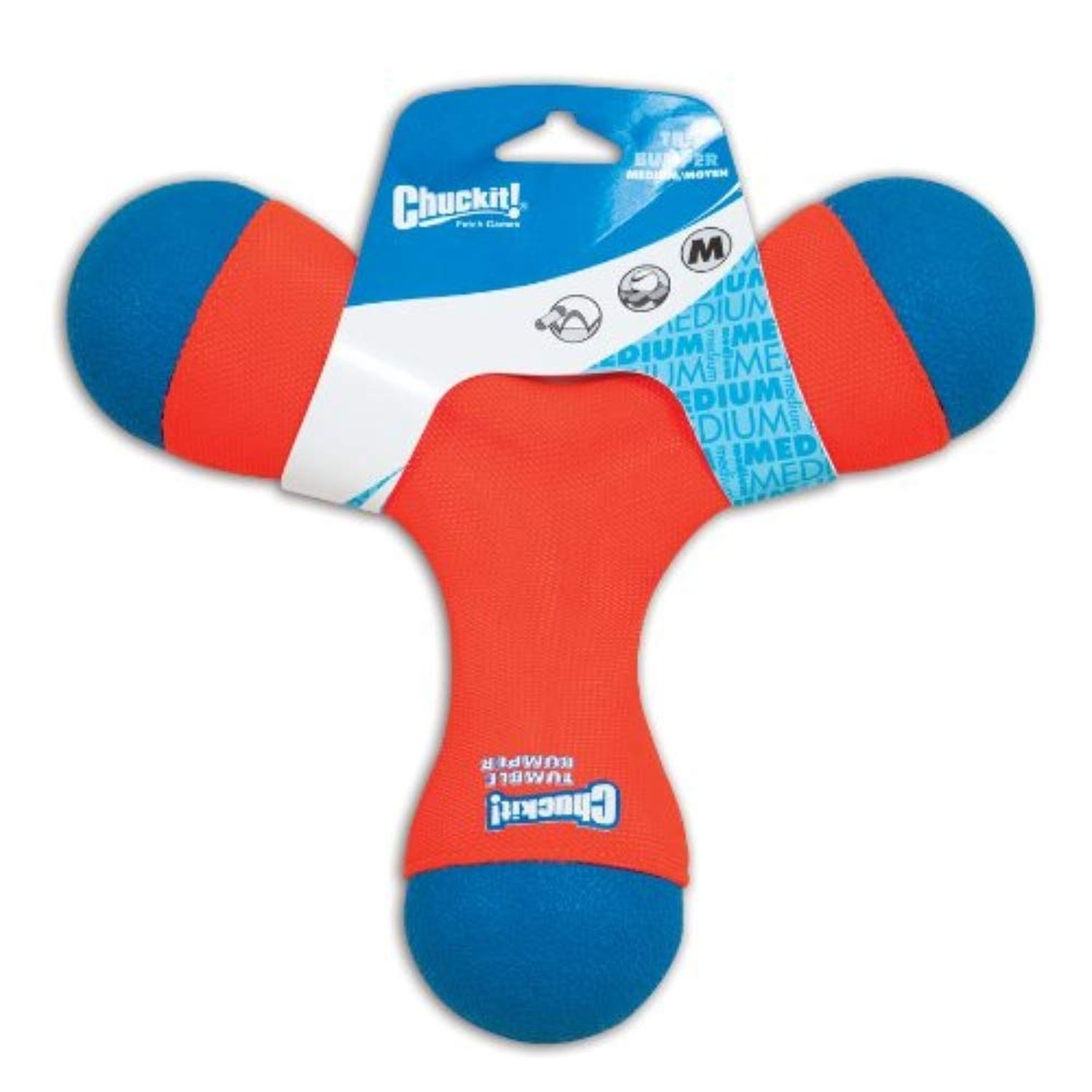 Chuckit! Amphibious Tri-Bumper Fetch Dog Toy, Medium (8.2 Inch),Black