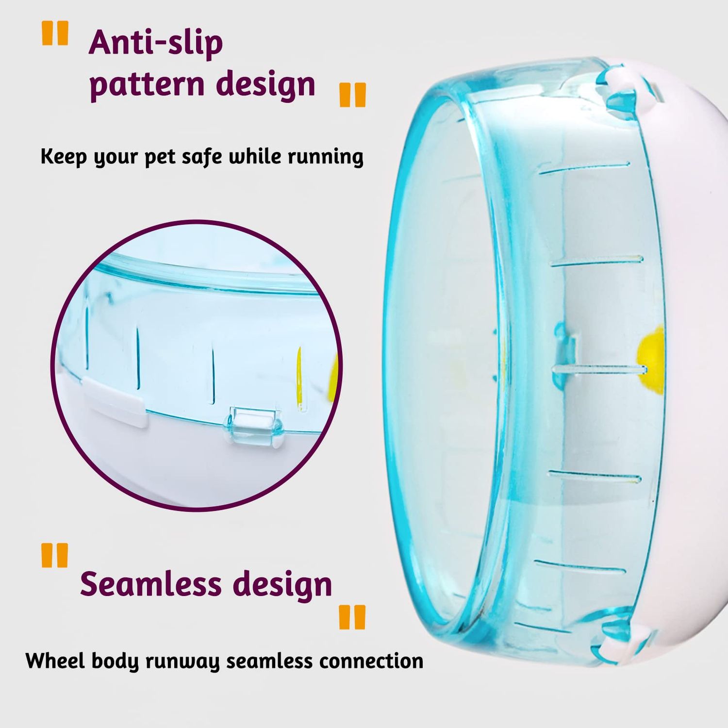 6.9 Inch Hamster Running Wheel, Silent Hamster Exercise Wheels, Mount on Hamster Cage, for Dwarf Hamster, Pet Mouse, Mice
