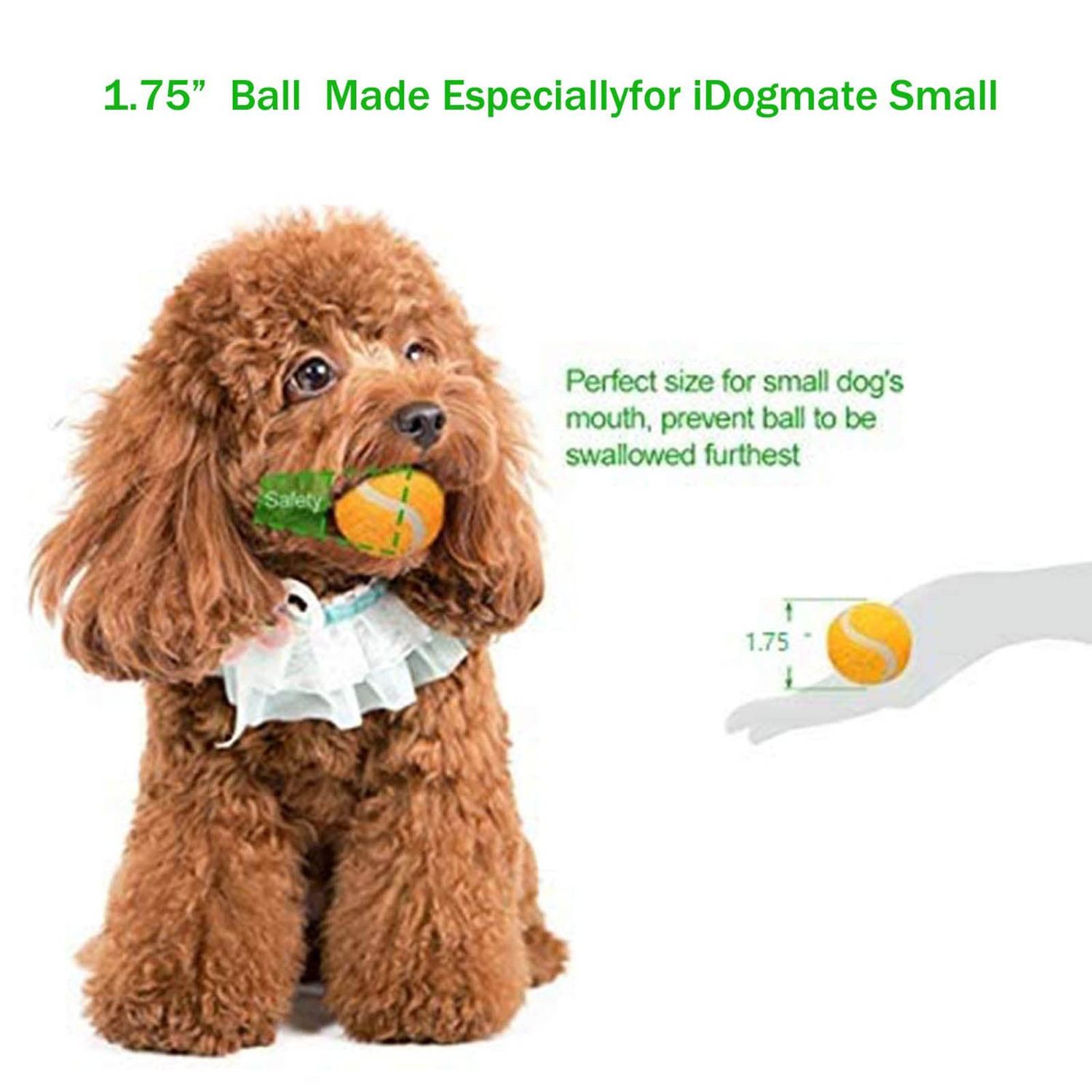 IDOGMATE 1.75" Durable Balls for Dogs, Ball Dog Toy for Small Launcher, Dog Balls,Durable, Washable (4pcs)
