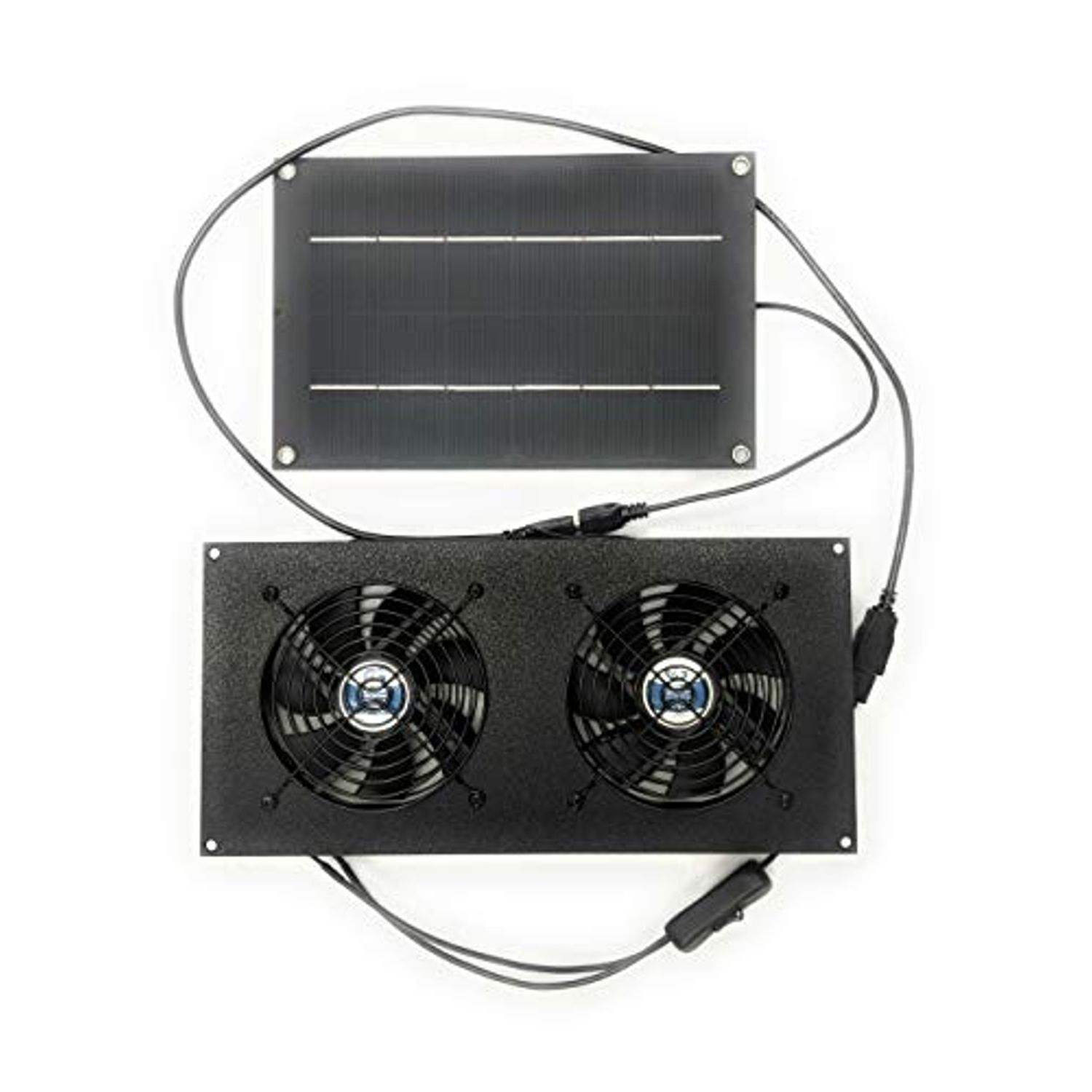 CoolerGuys 10W Solar Powered Dual Fan Kit for Small Chicken Coops, Greenhouses, Doghouses, Sheds, and Other Enclosures