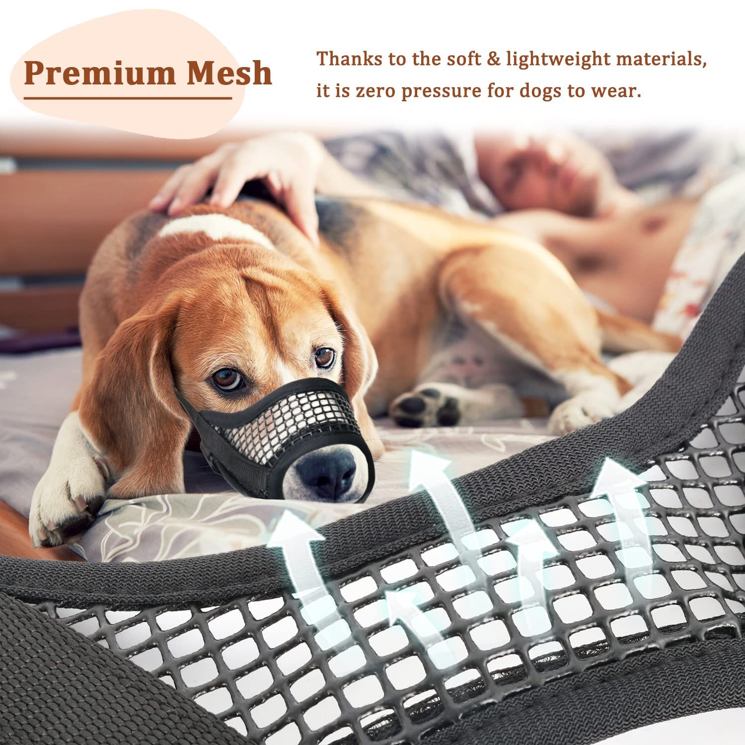 Dog Muzzle, Breathable Mesh Muzzles for Small Medium Large Dogs, Chihuahua Muzzle for Biting and Chewing, Adjustable Puppy Muzzle for Jack Russell Terrier, Dachshund, Beagle, Golden Retriever