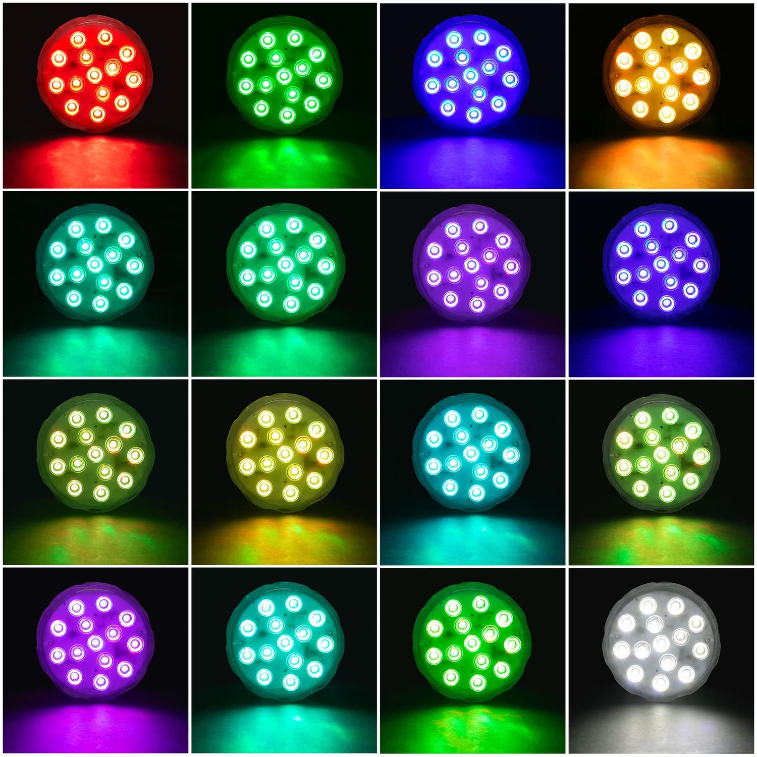 Pool Lights Submersible LED Light with Remote, Waterproof Pond Lights with Upgrade Suction Cups,Magnets, 16 Changeable Colors 3.35'' Battery LED light for Underground Pool Fountain Pond Aquarium
