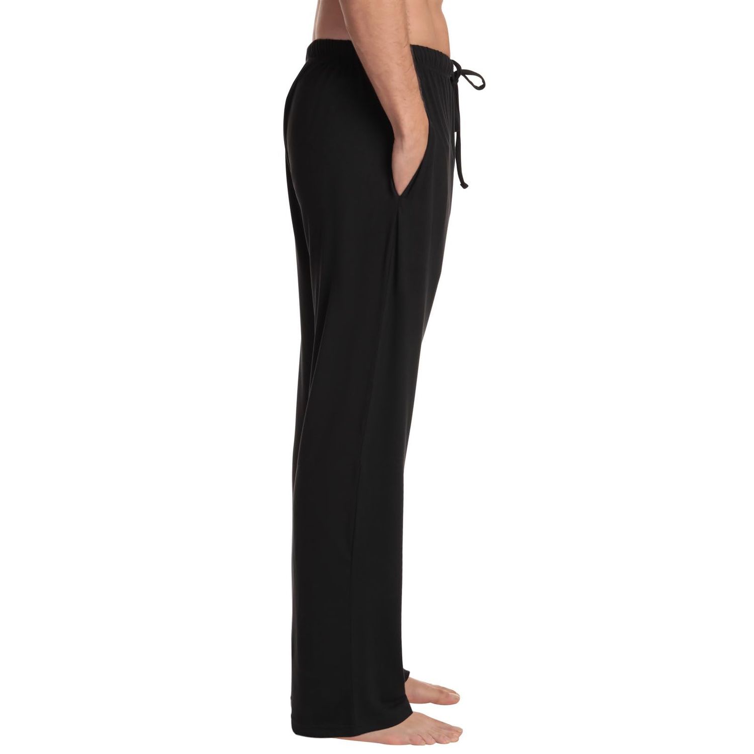 #followme Super Soft Men's Polyspandex Pajama Pants with Pockets 45904-BLK-L