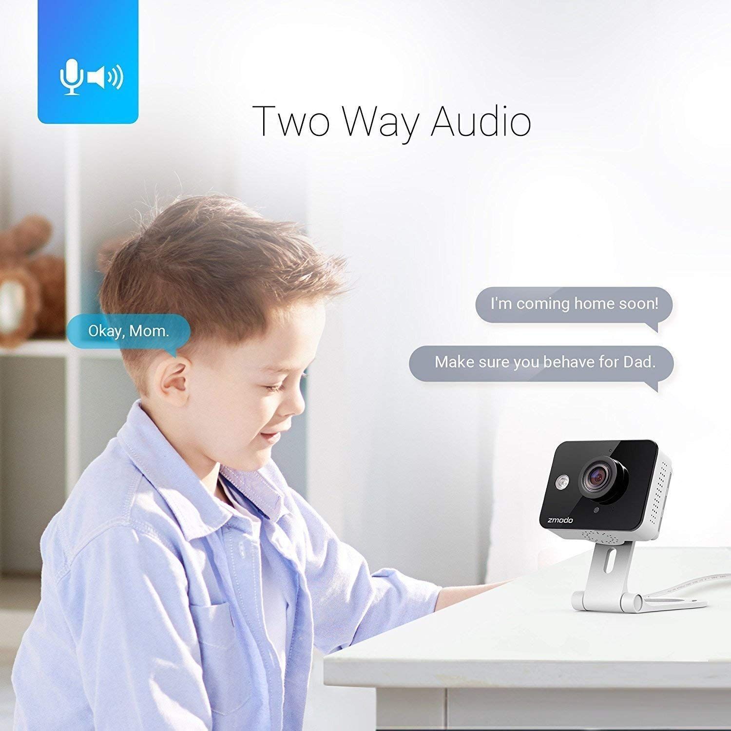 Zmodo Two-Way Audio Mini WiFi Home Security Camera (2 Pack)