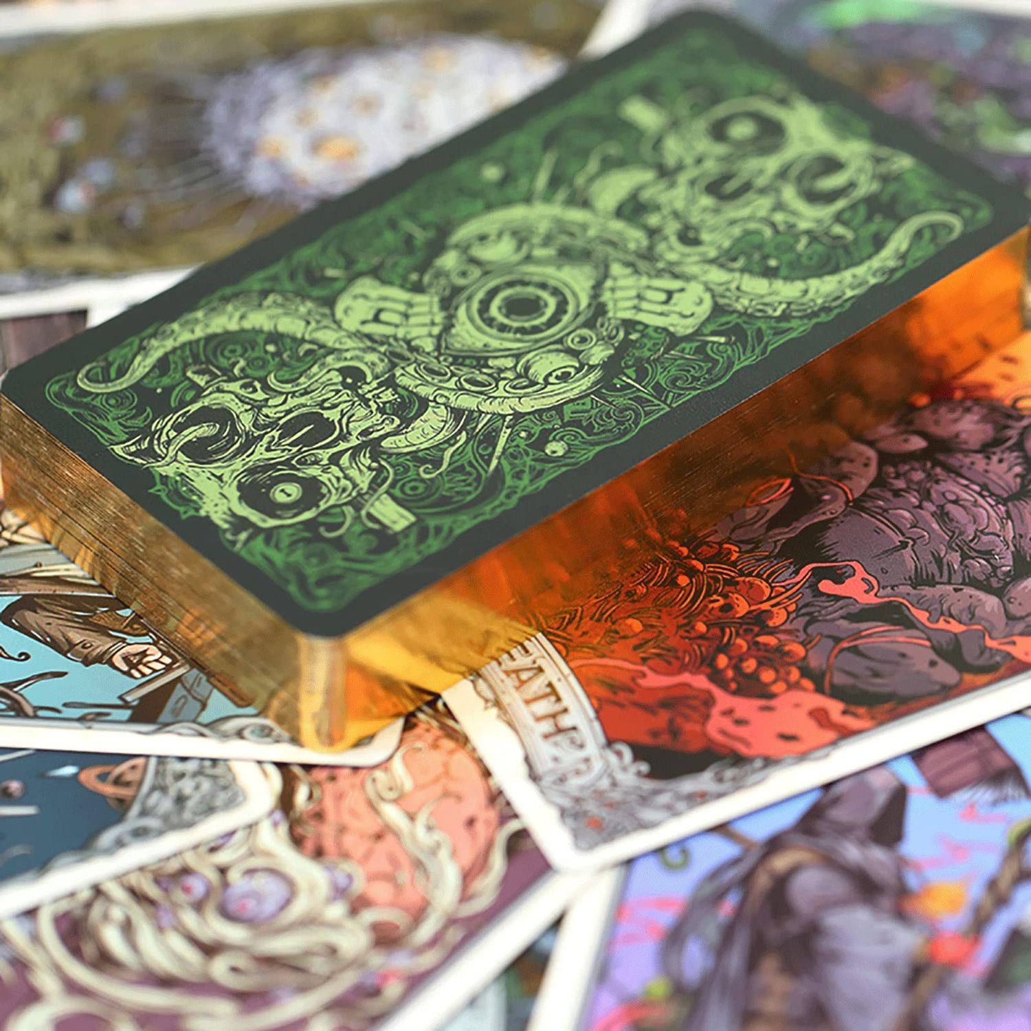 Cthulhu Octopus Mystery Game Mythical Fantasy Tarot Cards Collectible Divination Playing Cards Decks Magic Party Fortune Telling Cards Game Artwork(Dark Purple)
