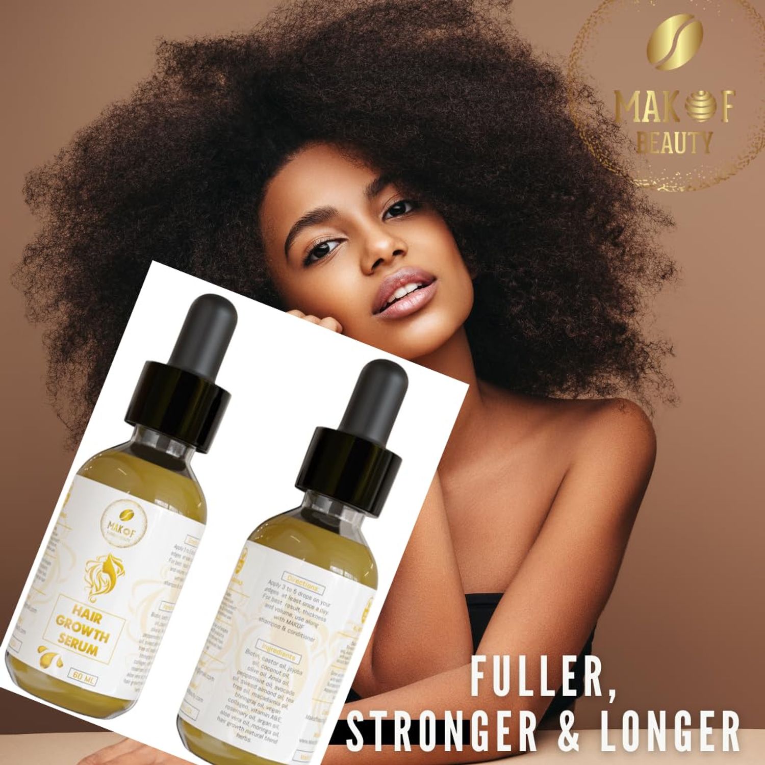Edges Growth Serum. Great for loss of edges, edges loss from tight braids, wigs and glue. Formulated with naturals oils to regrow hair line, Increase Hair Density around edges. over 52 herbs & oils.