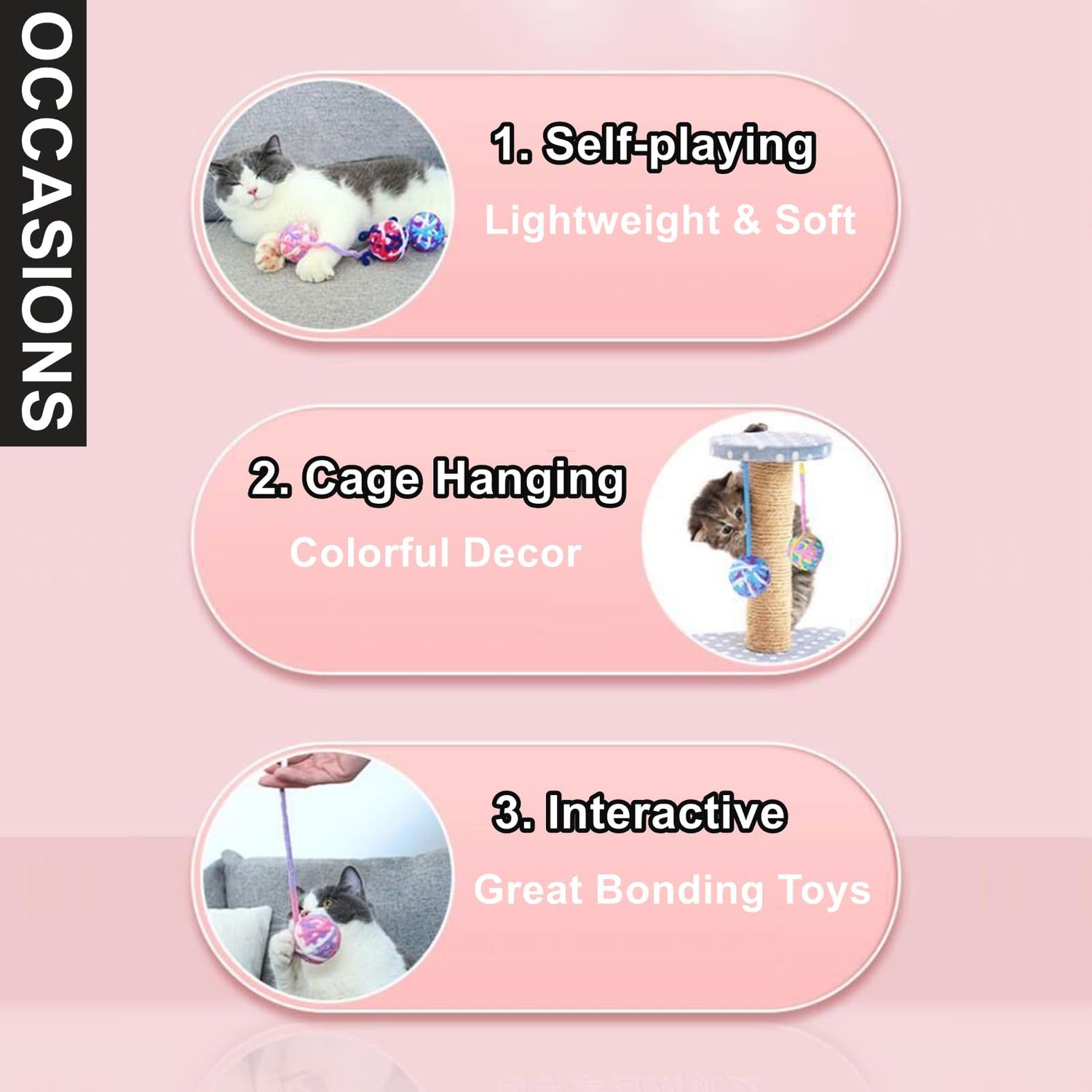 VisGoxia Ferret Toys Interactive Ball Toy for Indoor Cats Dogs Aggressive Chewers