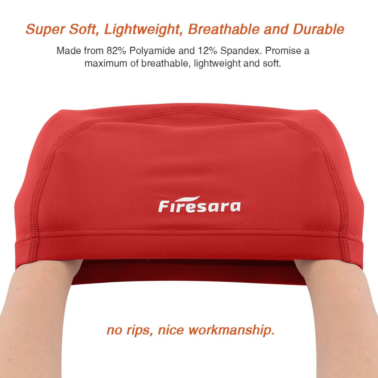 Firesara Fabric Swim Cap, High Elasticity Swimming Cap Keeps Hair Clean Breathable Fit Both Long Hair Short Hair, Swim Caps Woman Girls Men Kids One Size Hat