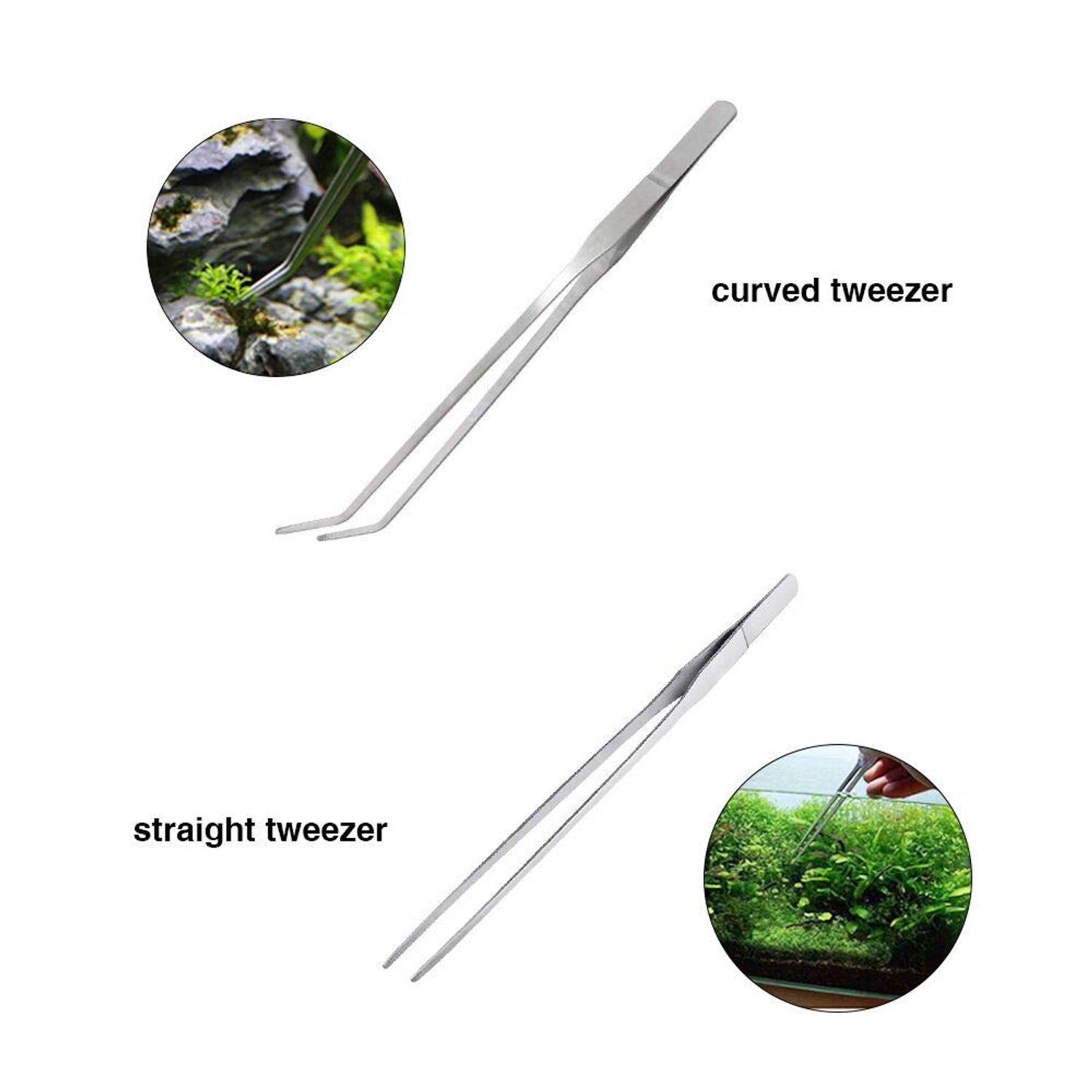 Aquascaping Tools 5 in 1 Kit Aquarium Scissors Plant Tools Curved & Straight Scissor Tweezers Spatula Stainless Steel Anti Rust Aquascape Tools for Fish Tank