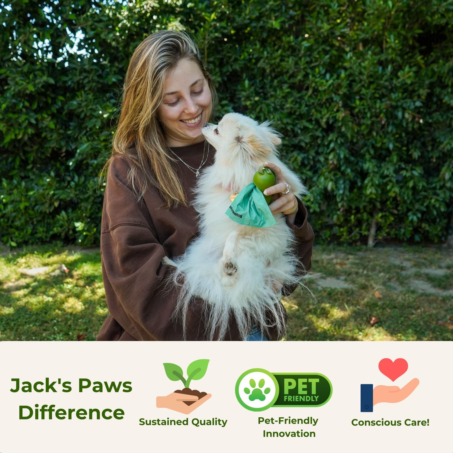 Jack's Paws Premium Strength Poop Bags for Dogs - Extra Thick, Unscented for Quick & Easy Cleanup - Leak-Proof, Fits Our Dispenser - Ideal for All Breeds - Disposable Dog Waste Bags 8 Rolls, 120 bags