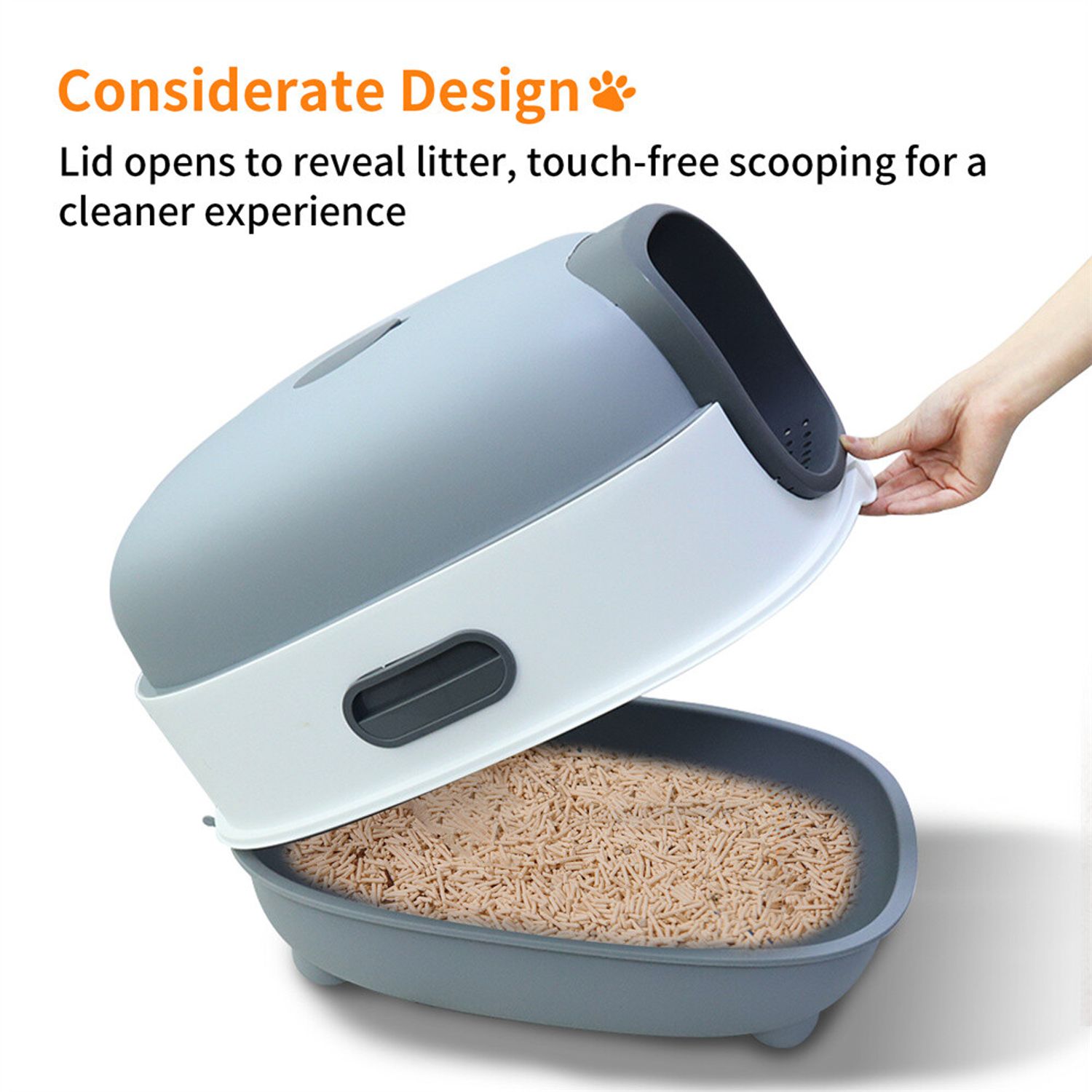 Extra Large Cat Litter Box Enclosed with Scoop Odor Defensive Hooded Litter Tray
