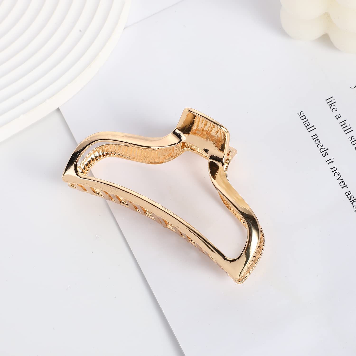 Kolifu Metal Hair Clips for Women Hair Claw Clips Medium for Thick Hair 3 Pack (Acetic acid+pearl+glossy) (KLF220518-3PCS MIX)