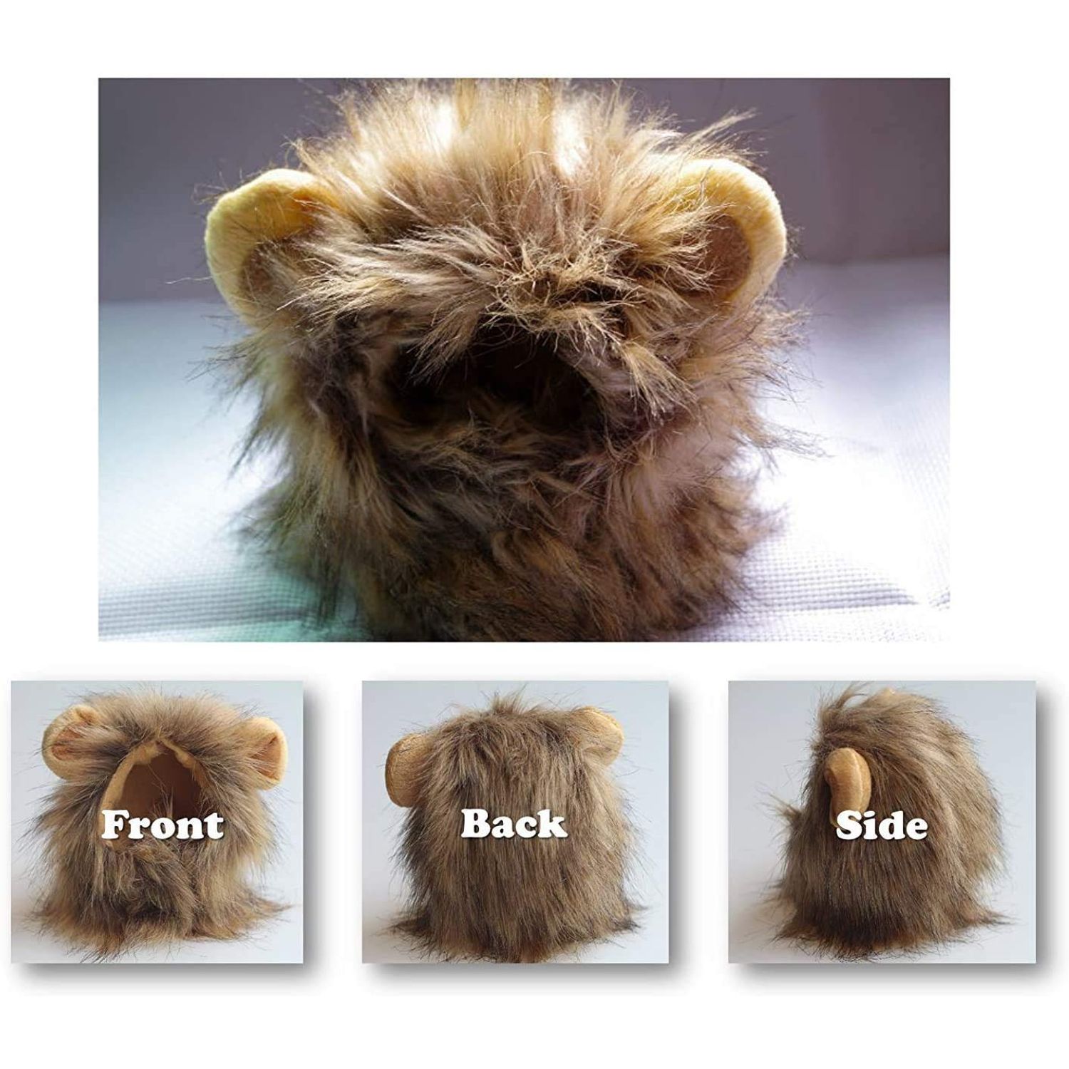 Cat Lion Mane Halloween Pet Costume Kitten Outfits Party Dress Up Apparel Kitty and Cat Costumes (Cat Lion Mane)