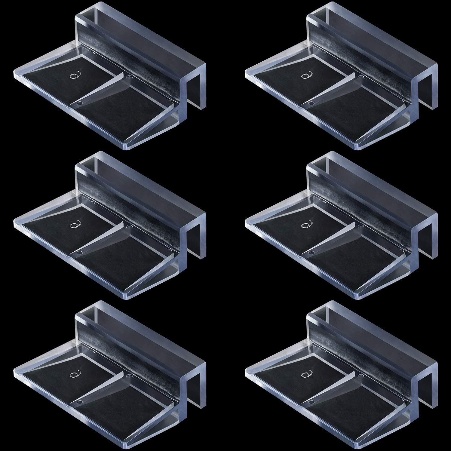 OIIKI 6 PCS Aquarium Glass Cover Clip, Clear Acrylic Support Holder, Aquarium Lid Clips Clamps, for Aquarium Fish Tank (6mm)