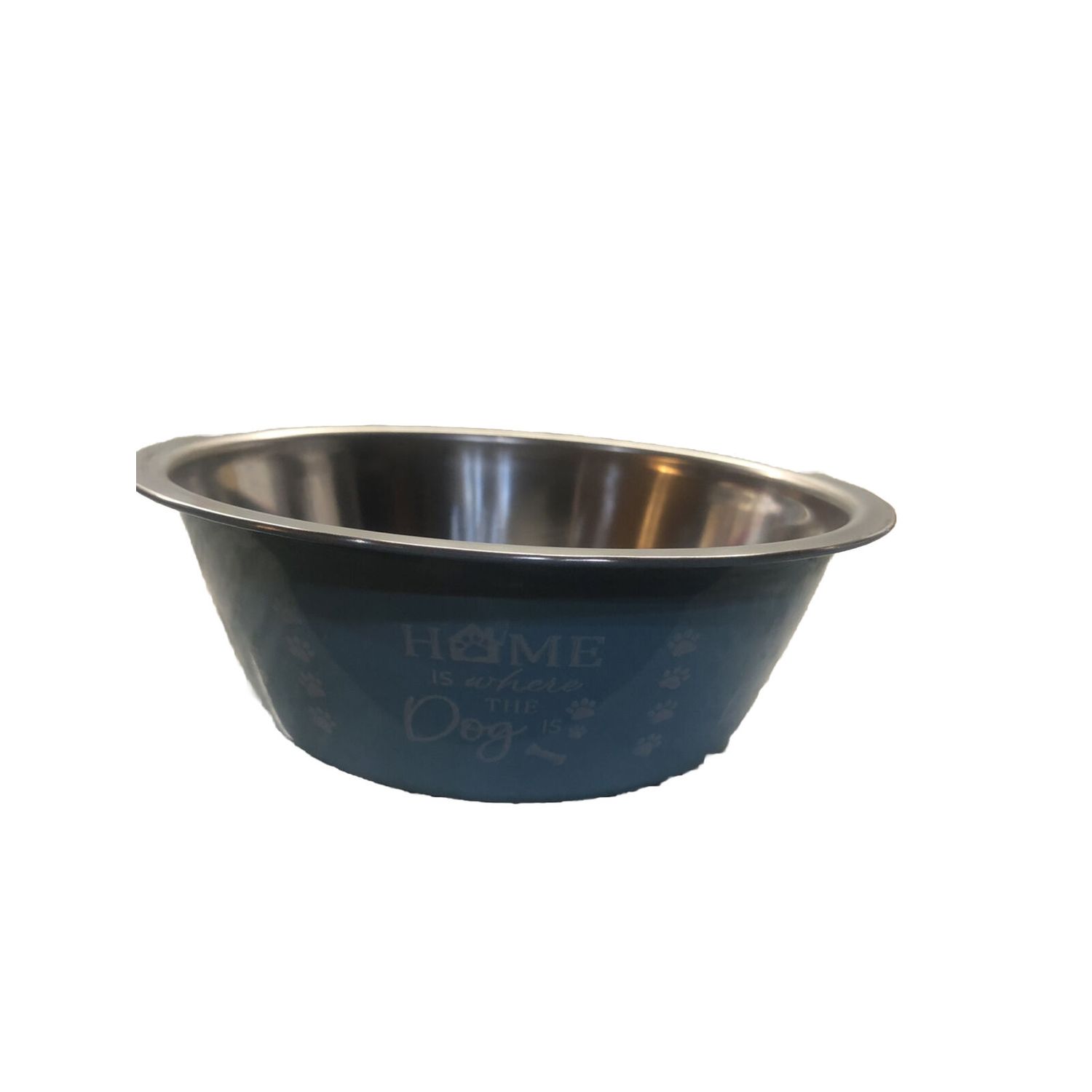 Stainless Steel Blue Animal Print Pet Bowl -Holds 26.37floz./780ml