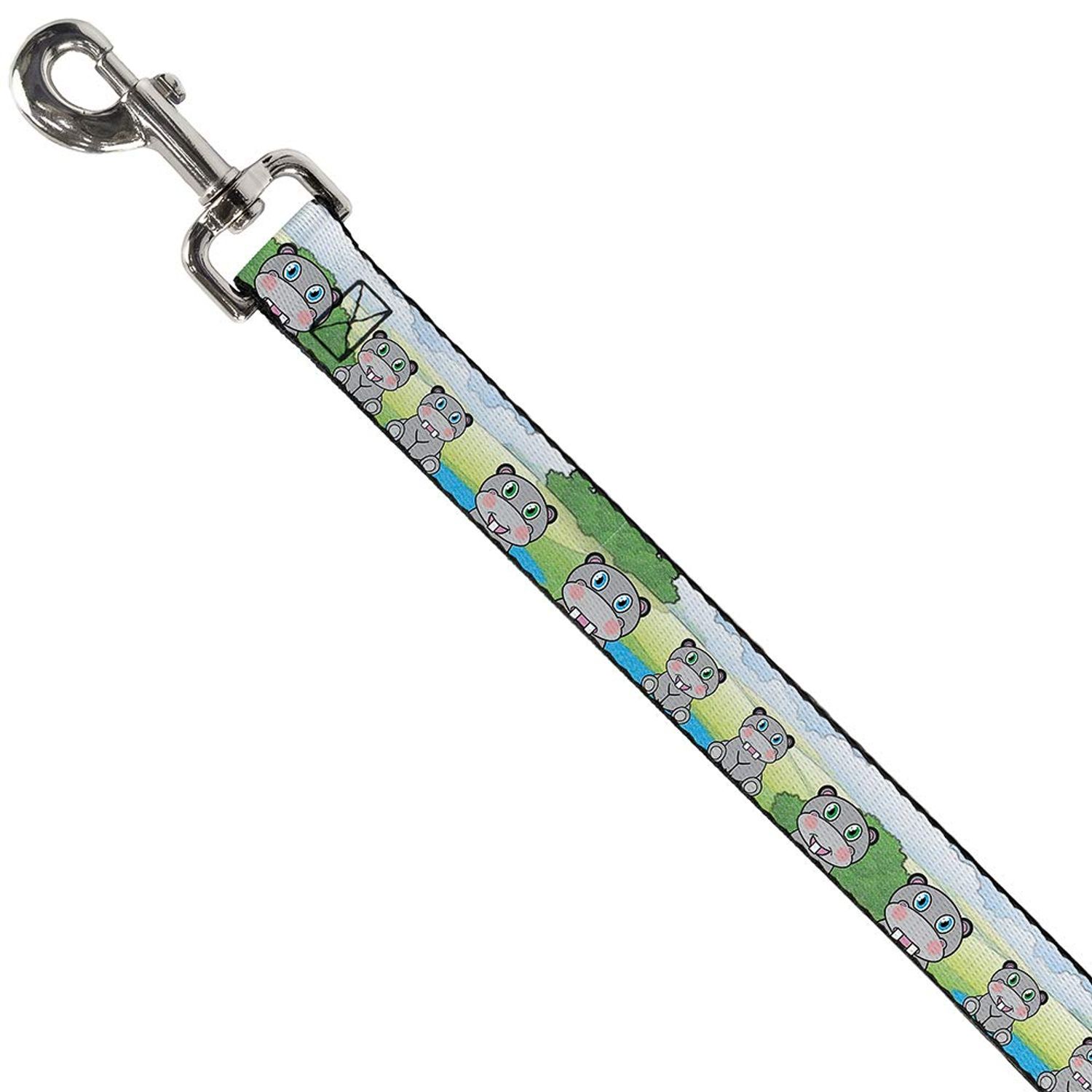 Dog Leash Hippo Cartoon 4 Feet Long 0.5 Inch Wide