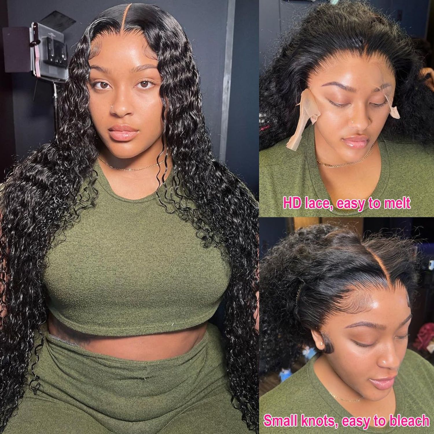 AskWish 30 Inch Lace Front Wig Human Hair Pre Plucked 13x4 Transparent HD Lace Frontal Wigs Human Hair with Baby Hair Deep Wave Lace Front Wigs Human Hair 180% Density Curly Wigs for Black Women