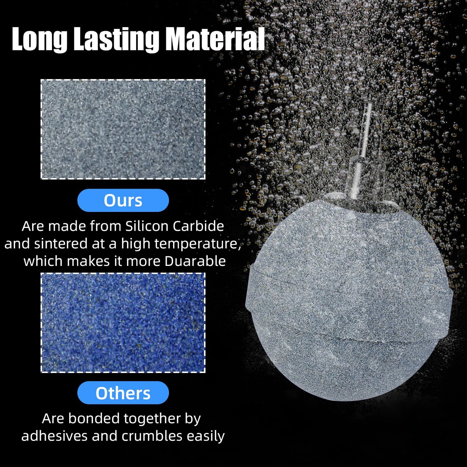 AQUANEAT Air Stones for Ponds 2 Inch,Aquarium Air Stones, Long Lasting Aerator Oxygen Diffuser Airstone, Air Pump Accessories for Aquariums, Fish Tanks, Hydroponics, Ponds and DWC Reservoirs 4 Pack