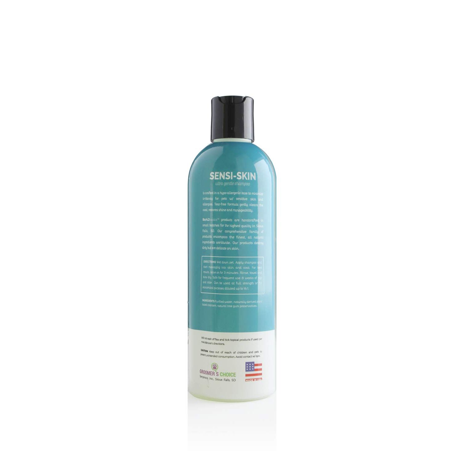Bark 2 Basics Sensi-Skin Hypoallergenic Shampoo, 16 oz - Naturally Derived, Sensitive Skin Pet Shampoo, Gentle, No Fragrance, Non-Irritating, for Dogs with Allergies and Dry, Itchy Skin