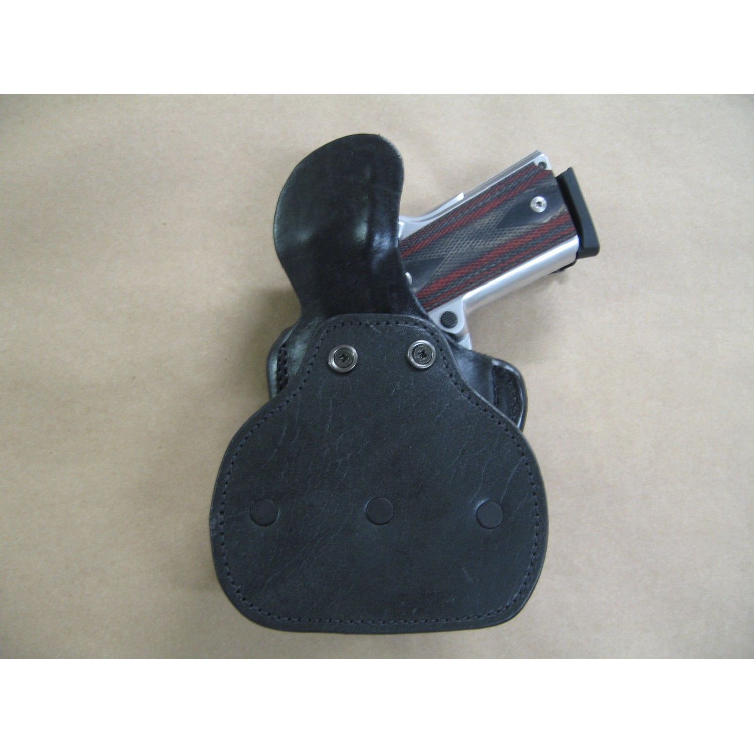 OWB Azula All Leather Molded Paddle Holster for Kimber Ultra Carry 1911 Compact CCW Black RH