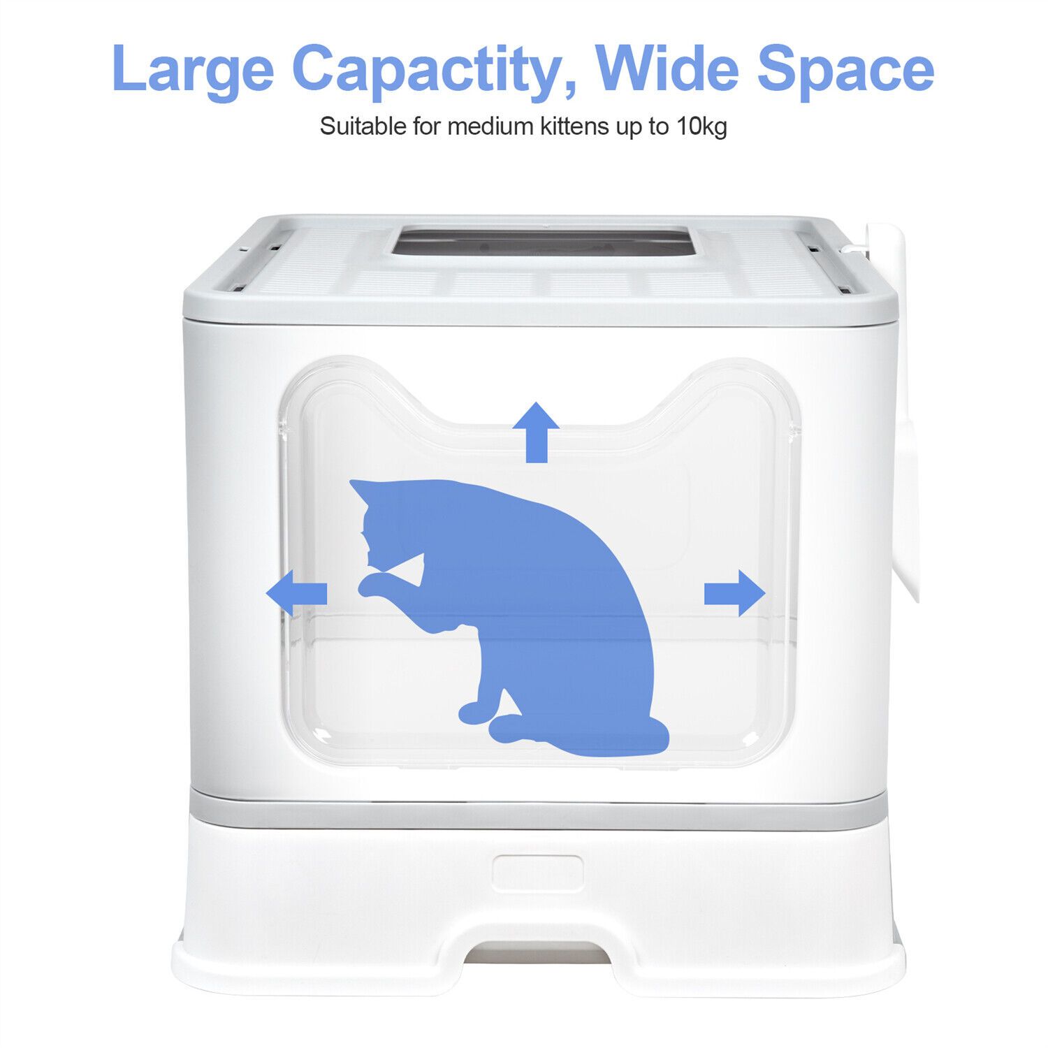 Self-Cleaning Cat Litter Box Large Cat Pan Drawer Anti-Splashing Cat Potty Tray