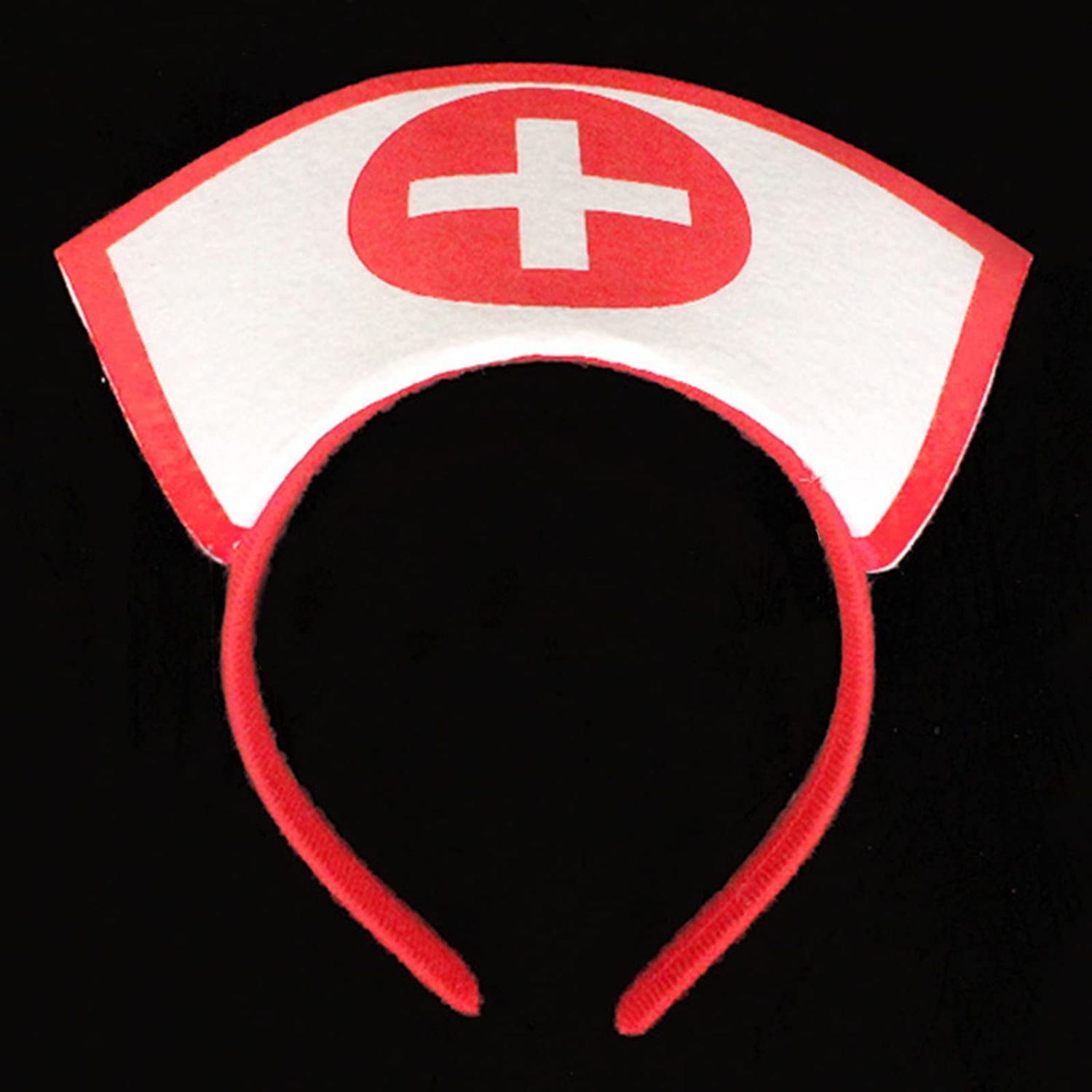 4 Pcs Halloween Nurse Hat Headband Fake Stethoscope Pen Sexy Nurse Headpiece Hair Hoops Bands Hairband Lace Red Cute Cosplay Costume Dress Up Birthday Masquerade Role Play Party Accessories Supplies