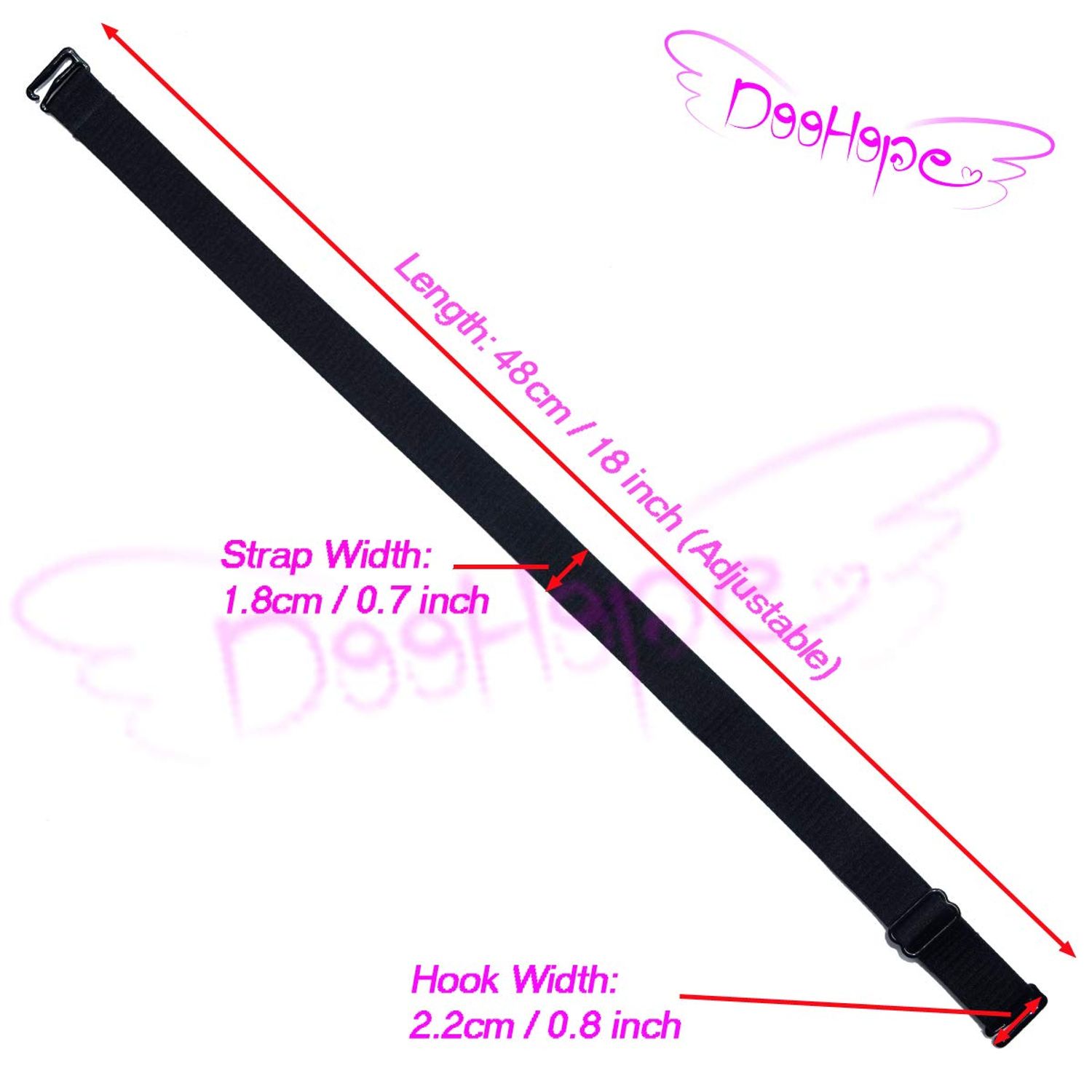 DoHope 18mm Width Band Shoulder Bra Straps Elastic Adjustable Black White Beige 3 Pairs
