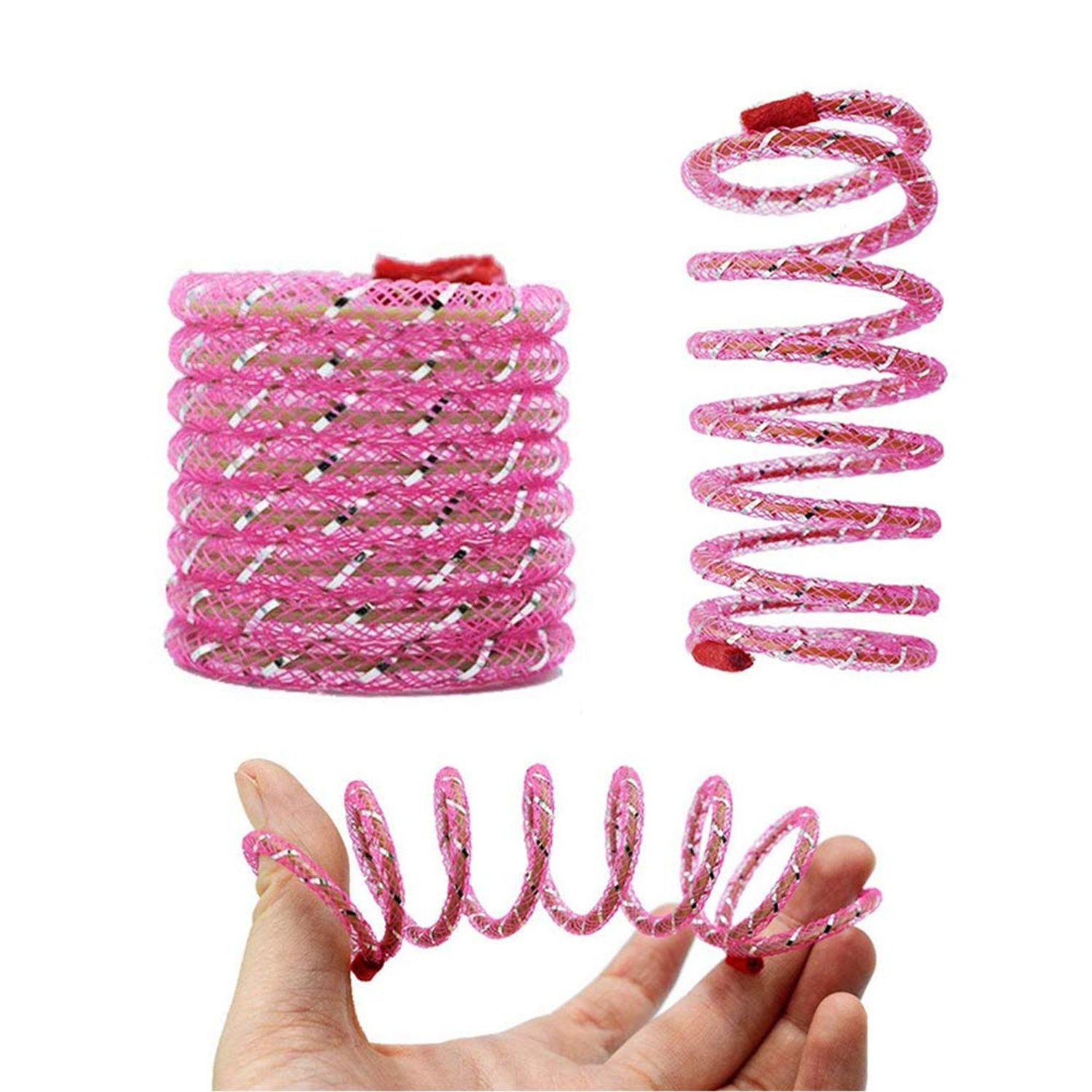 IUHKBH Worbee Cat Springs Toys, Colorful Coil Spring Action Cat Toy Stretchable Pet Play Toy for Cat Kitten (4Pcs, Random Color)