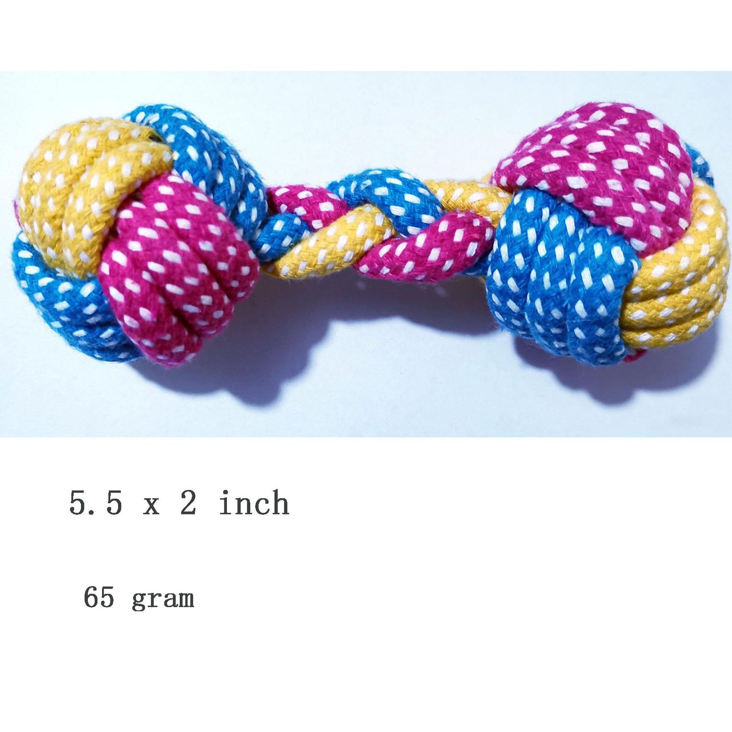HESUILONG Dog Toys Puppy Teething Chew Toys,Dog Chew Toys Rope Toys,Cat Chew Toys,Safe Braided Rabbit Toys Healthy Gift (Dumbbell)