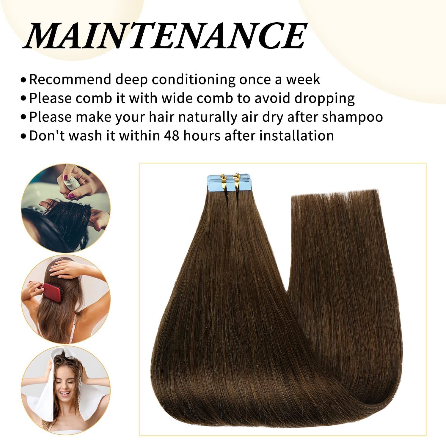 Tape in Hair Extension Human Hair Invisible Straight 22 inch Tape Hair Extension for Women Seamless Skin Weft #4 Chocolate Brown Real Hair Extension Tape ins Human Hair 20 Pcs/50g