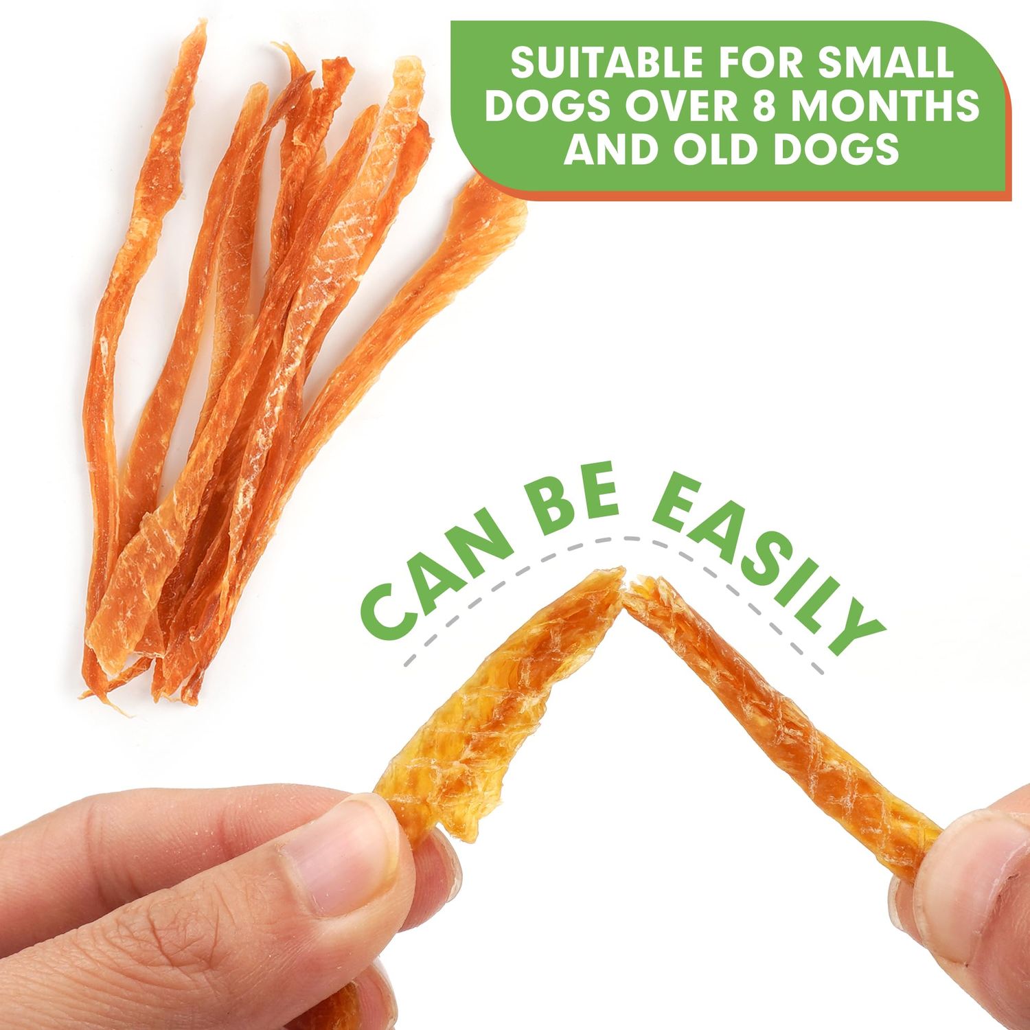 MON2SUN Dog Treats, Chicken Jerky Strips for Small Dogs, High Protein & Grain Free Dog Snacks, Easy to Digest Dog Training Treats (Chicken, 10.58 Ounce -Pack of 1)