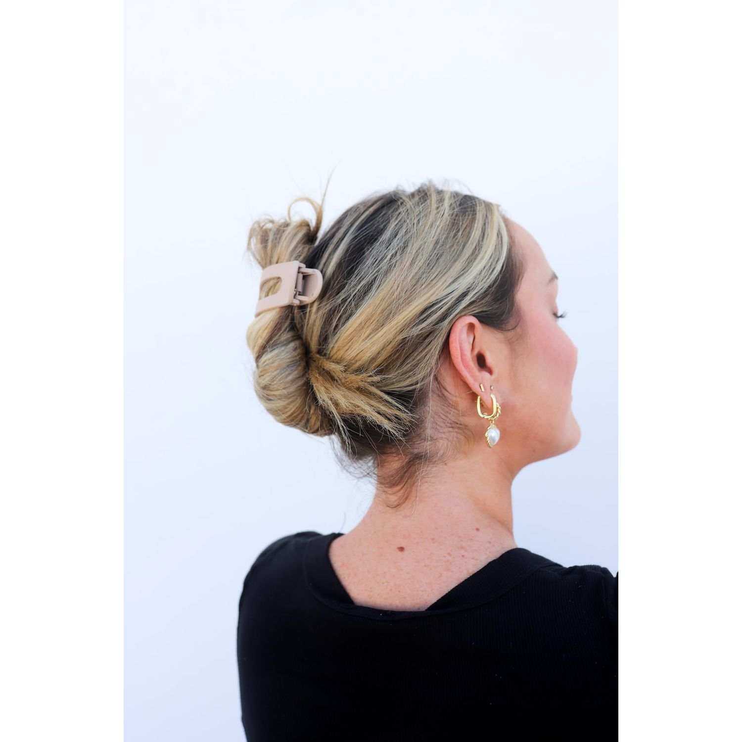 KAXI Lay Down Hair Claw | Perfect for Thick & Thin Hair | Strong Clip Teeth | 2 Pack (Black & Grey)
