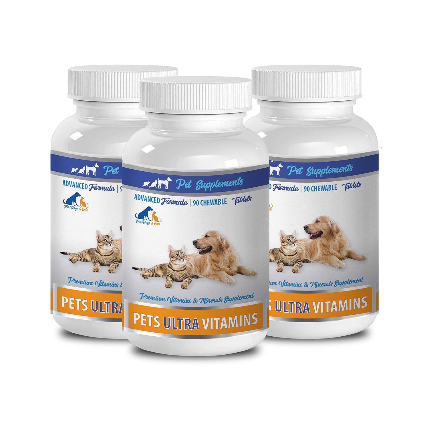 Dogs Vitamins for Joints - PET Ultra Vitamins - Premium Minerals - for Cats and Dogs - Dog Calcium Bones - 3 Bottle (270 Chewable)