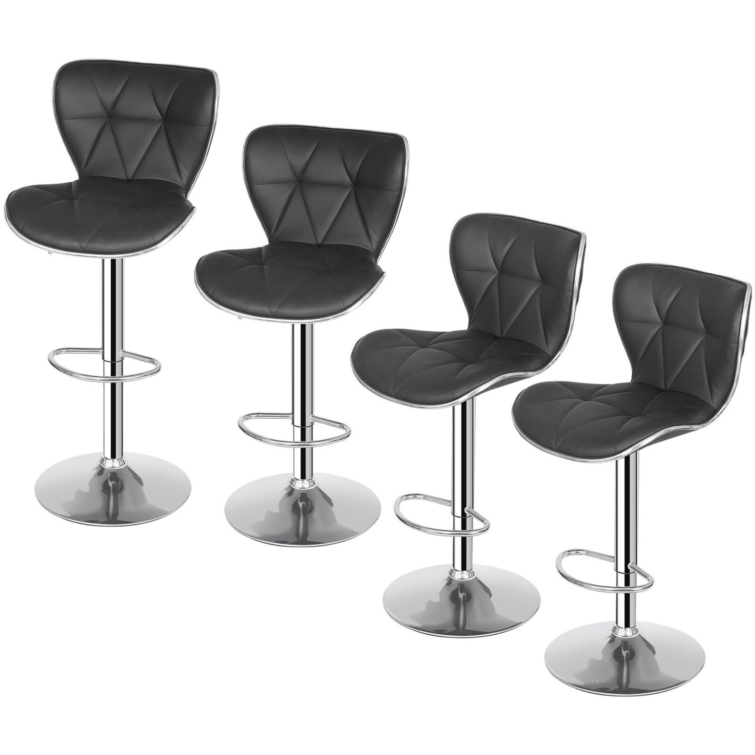 Shell Bar Stools Set of 4 Adjustable Height Swivel Bar Stools Dining Chairs Home