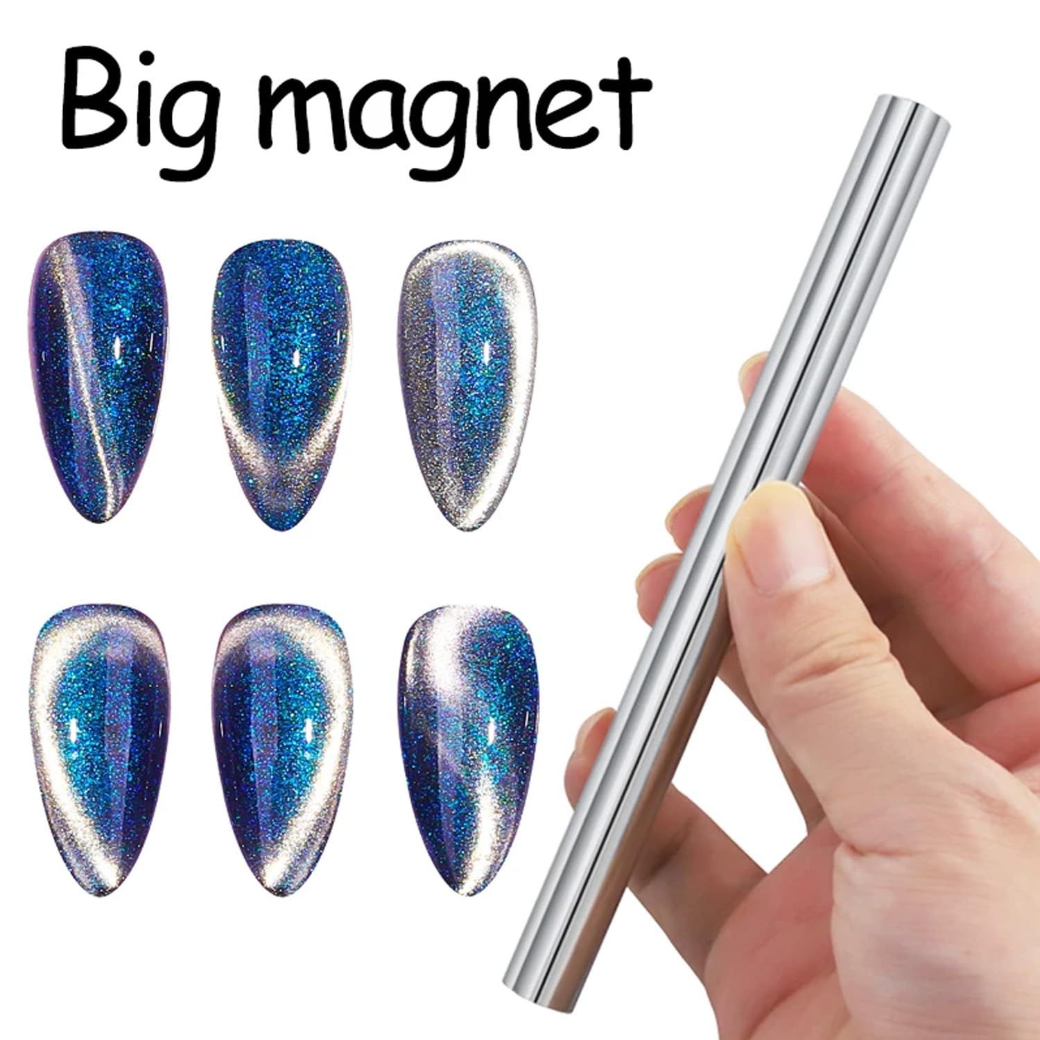 XEAOHESY 38 Pieces Cat Eye Magnet for Nails Cylindrical Strong Nail Magnet Tool Multi-Functional Nail Magnet Double Ended Magnet Wand Magnet Stick Cube Nail Magnet for Cat Eye Gel Nail Polish