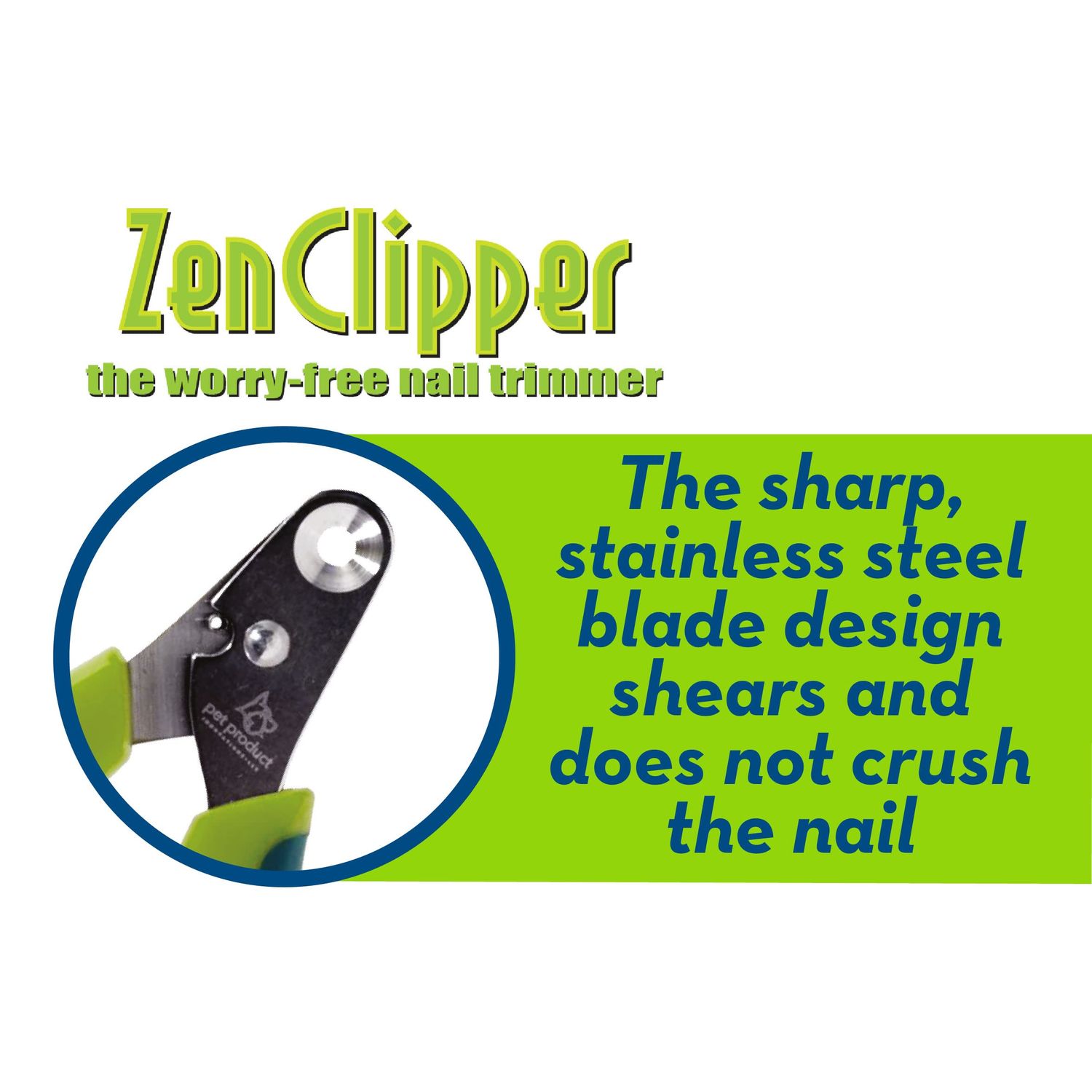 Zen Clipper Pet Nail Clipper for Cats – Cat Nail Clipper for Safer Cat Grooming and Nail Care - Clean, Quiet, and Easy-to-Use Stainless Steel Cat Claw Trimmer - (1.5mm Hole)