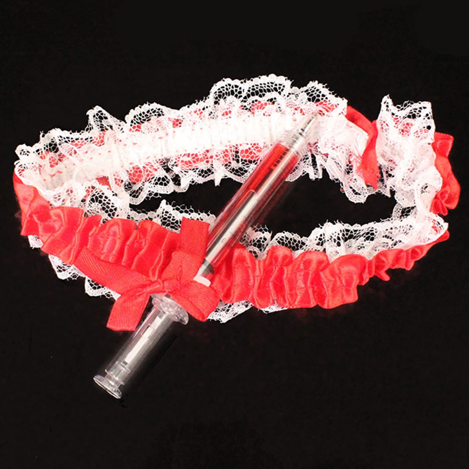 4 Pcs Halloween Nurse Hat Headband Fake Stethoscope Pen Sexy Nurse Headpiece Hair Hoops Bands Hairband Lace Red Cute Cosplay Costume Dress Up Birthday Masquerade Role Play Party Accessories Supplies