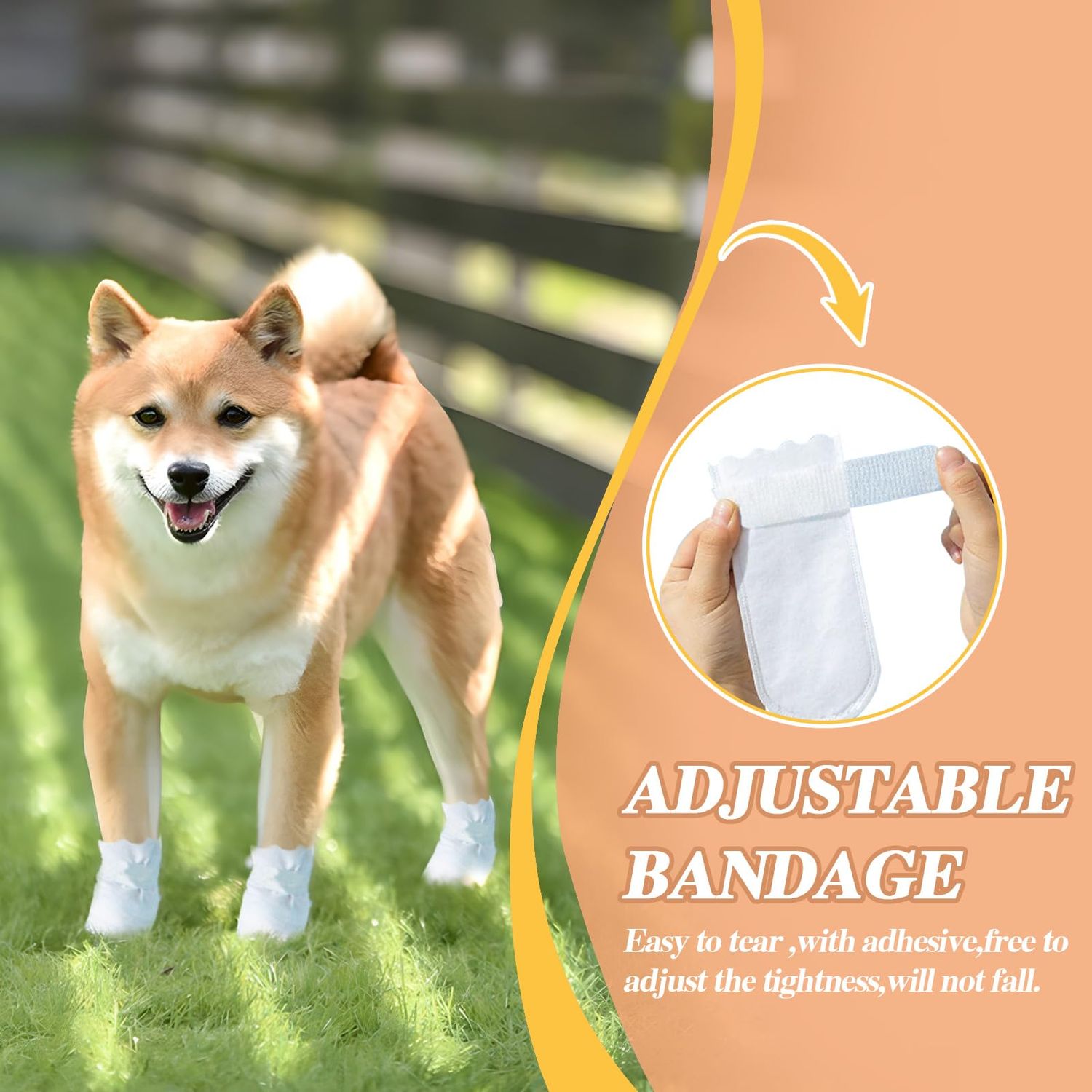 40 Pcs Disposable Dog Boots for Paw Protection with Adjustable Self-Adhesive Bandage, 6.3 * 3.14in Waterproof Dog Foot Covers for Dog