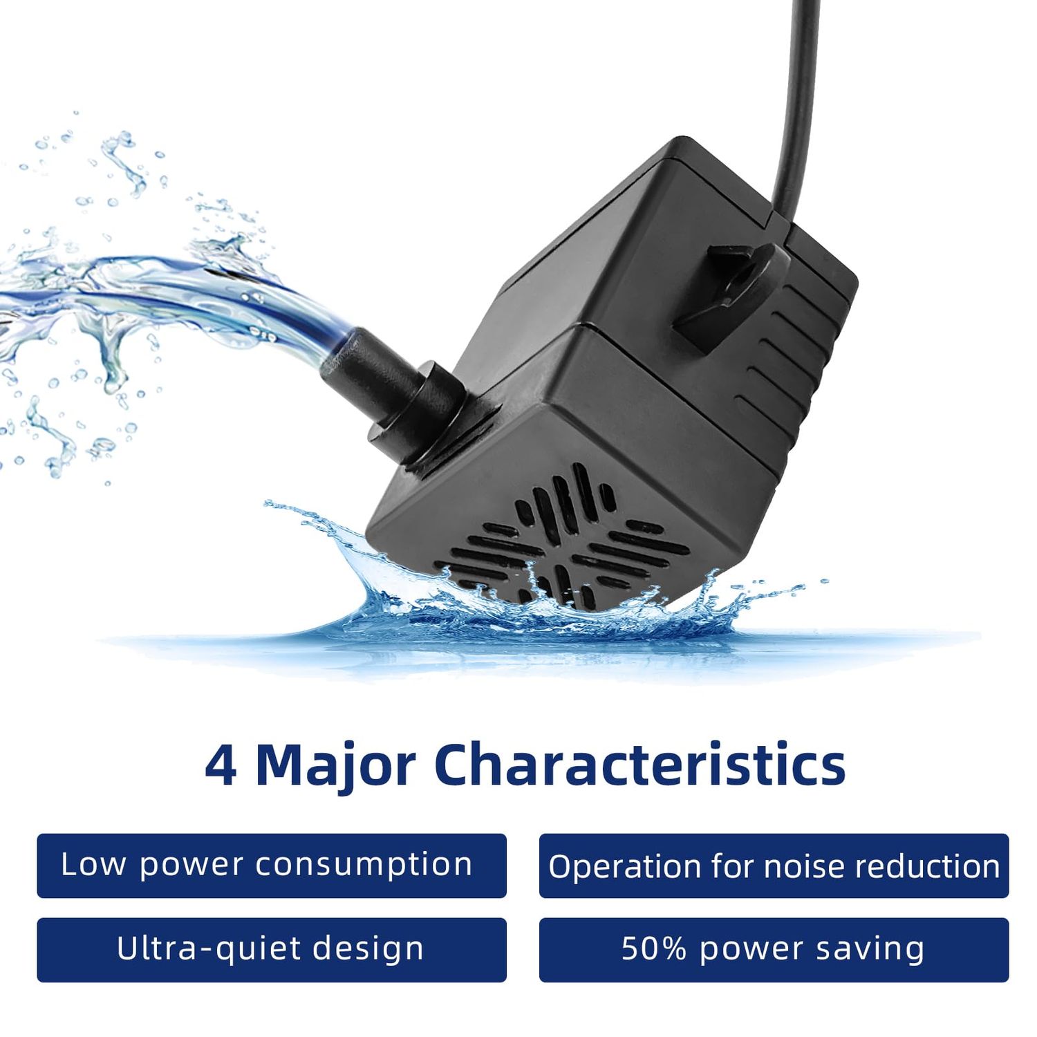 Wedoelsim 80GPH 5W Small Water Pump for Fountains: Low Noise, Compact, and Convenient Design for Small aquariums, fish tanks, pet water dispensers, desktop fountains, and other similar equipment