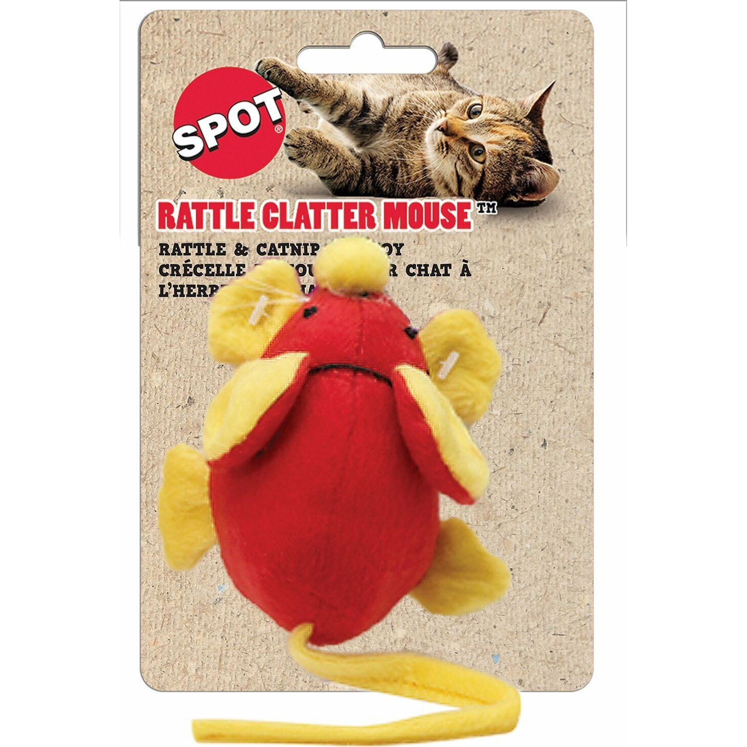 SPOT Ethical Pet Rattle Clatter Mouse Cat Toy w Catnip Kitten 1 PIECE ASSORTED