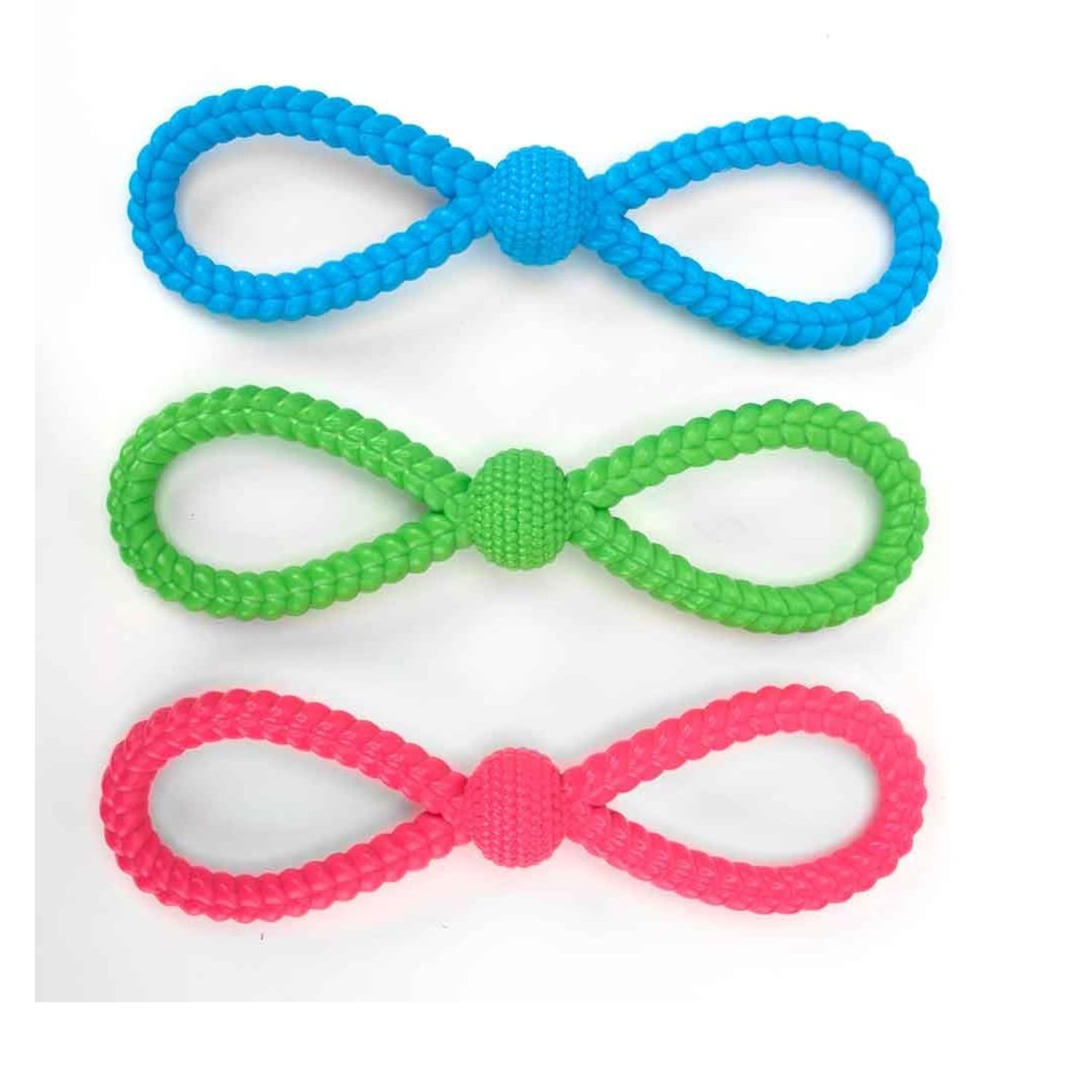 MPP Figure 8 Dog Toys Fun and Colorful Choices Tug Toss Fetch Play Ropes and Loops (Knot Tugger)