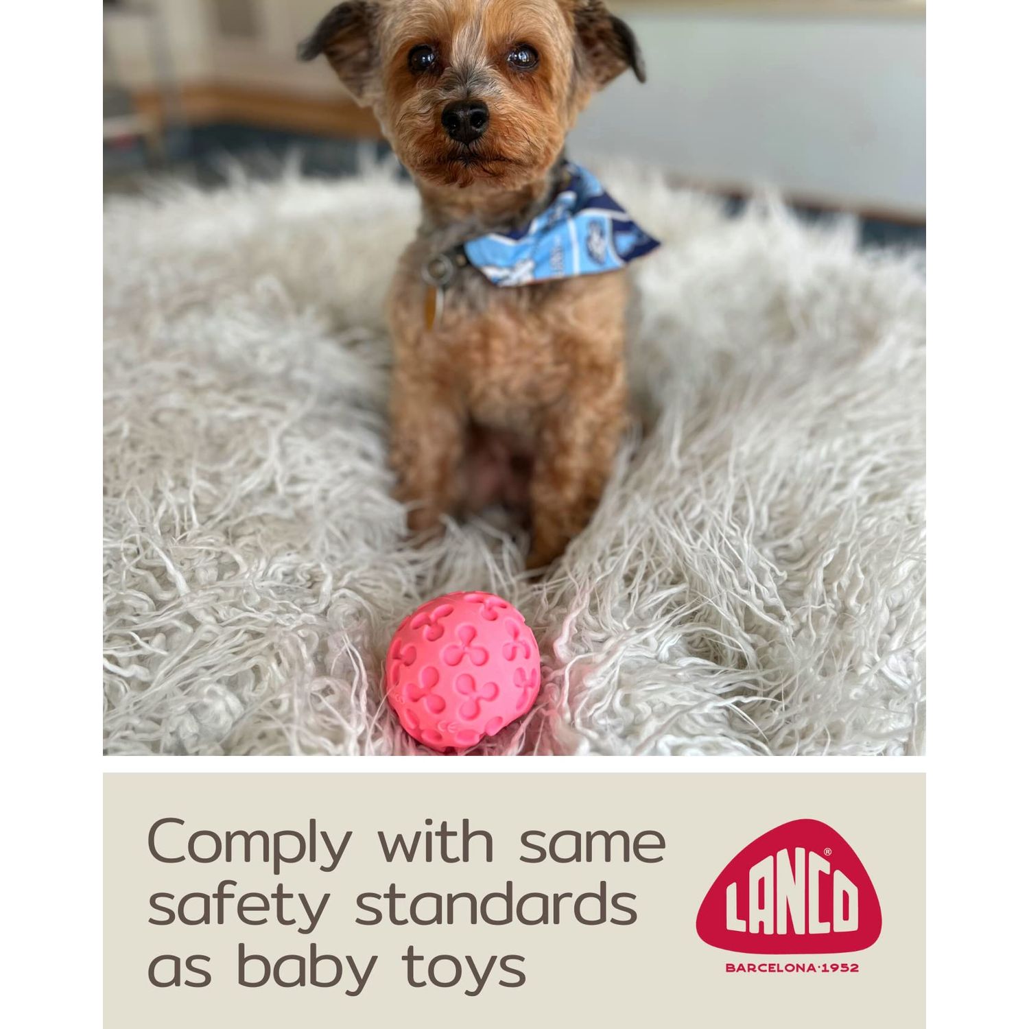 Small Ball Dog Toy - 100% Natural Rubber (Latex) - Soft Squeaky Dog Toy - Small Dogs Puppies - Indoor Play - Complies with Same Safety Standards as Kids' Toys - Small (2.35") - Set of 2 Pink