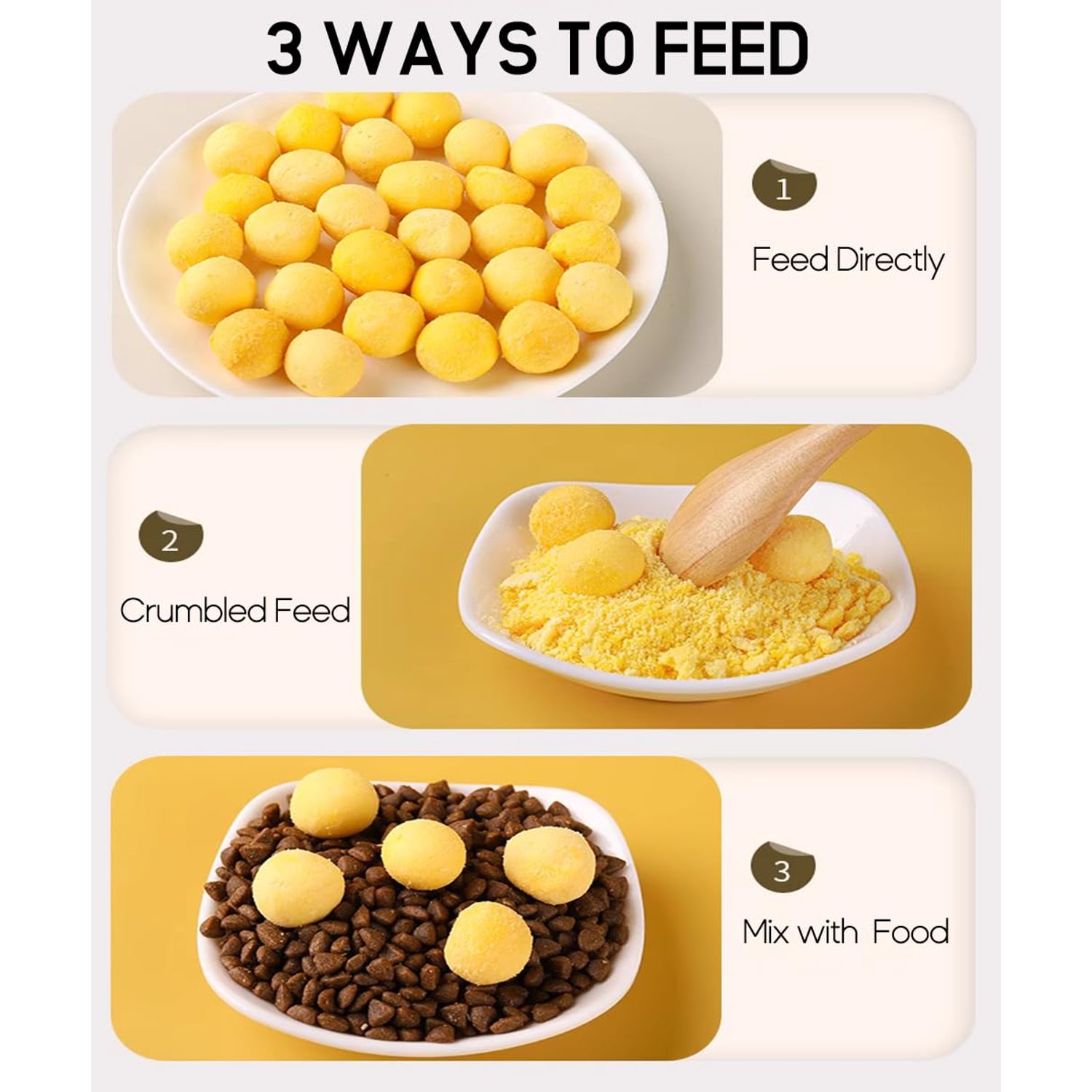 BNYEE Freeze Dried Quail Egg Yolk for Cat and Dog Treats - Wholesome & Delicious Snacks for Training (7OZ)